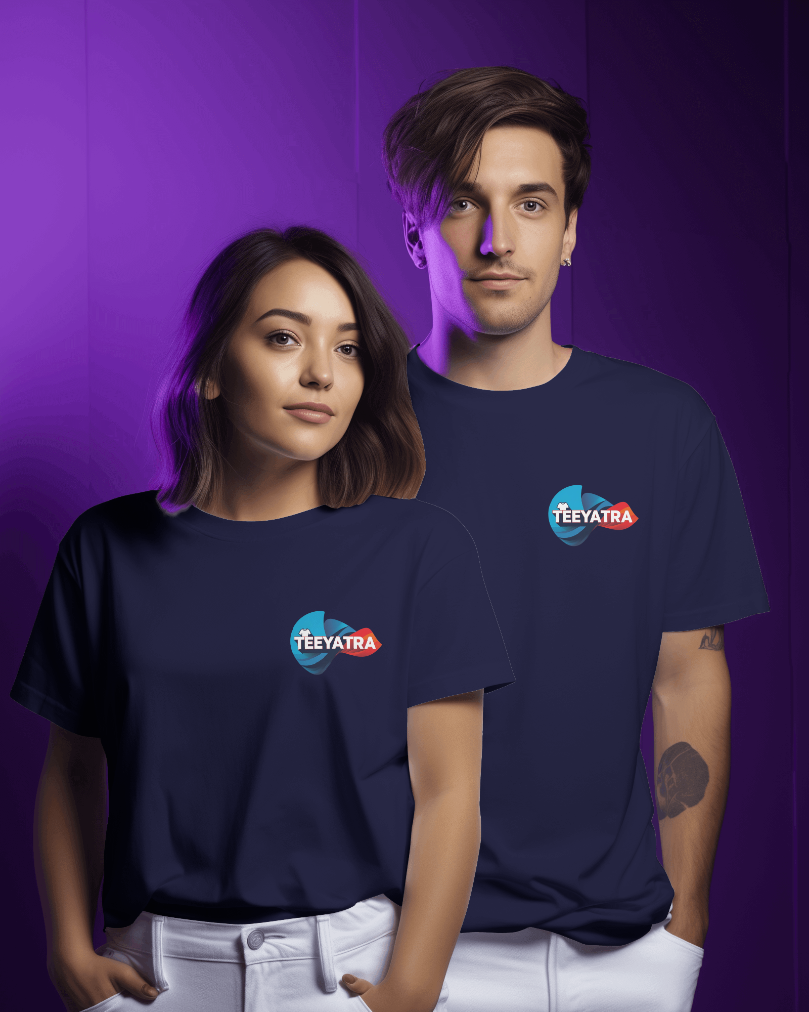 TEEYATRA Logo Men's Classic Crew T-Shirt | Teeyatra