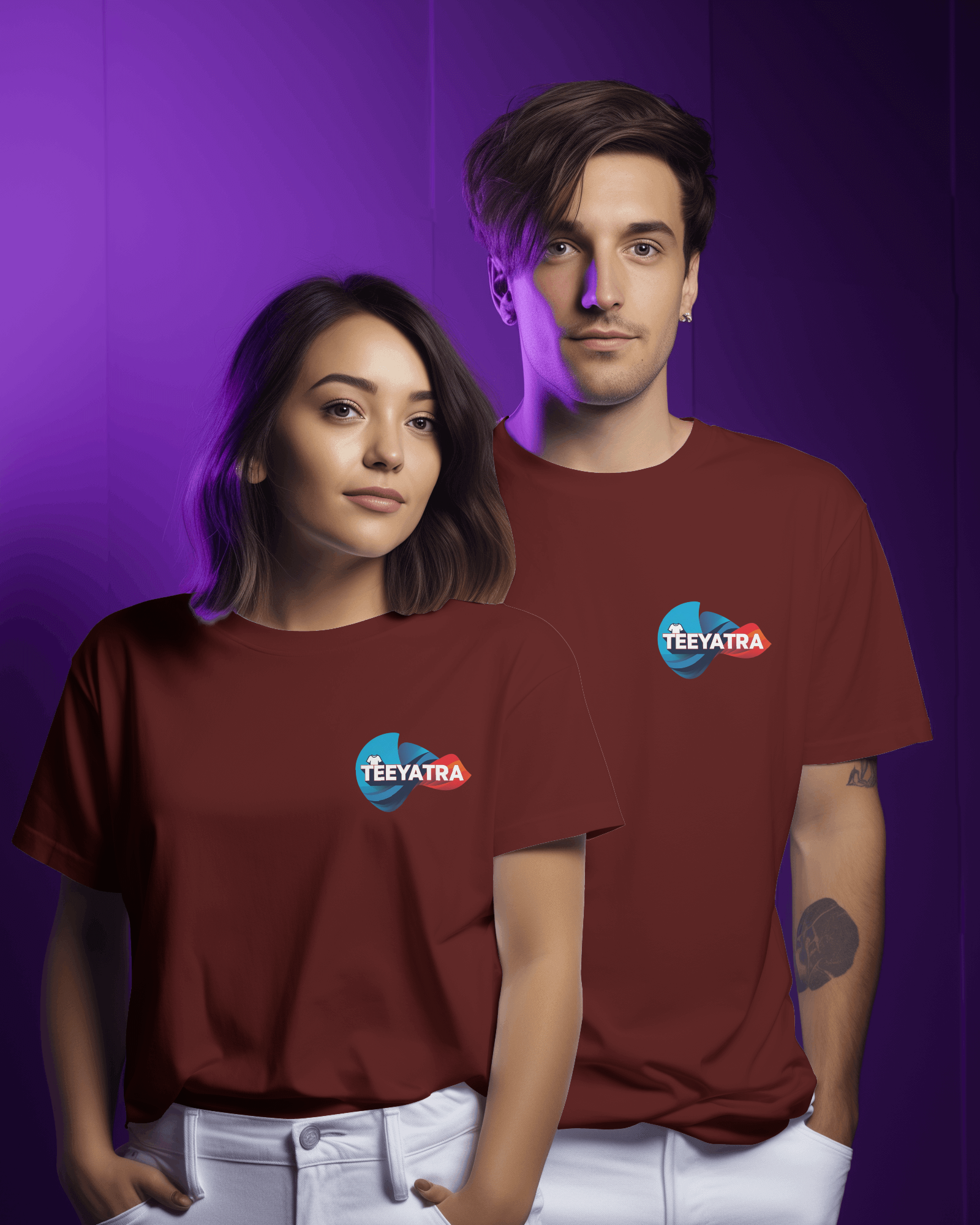 TEEYATRA Logo Men's Classic Crew T-Shirt | Teeyatra