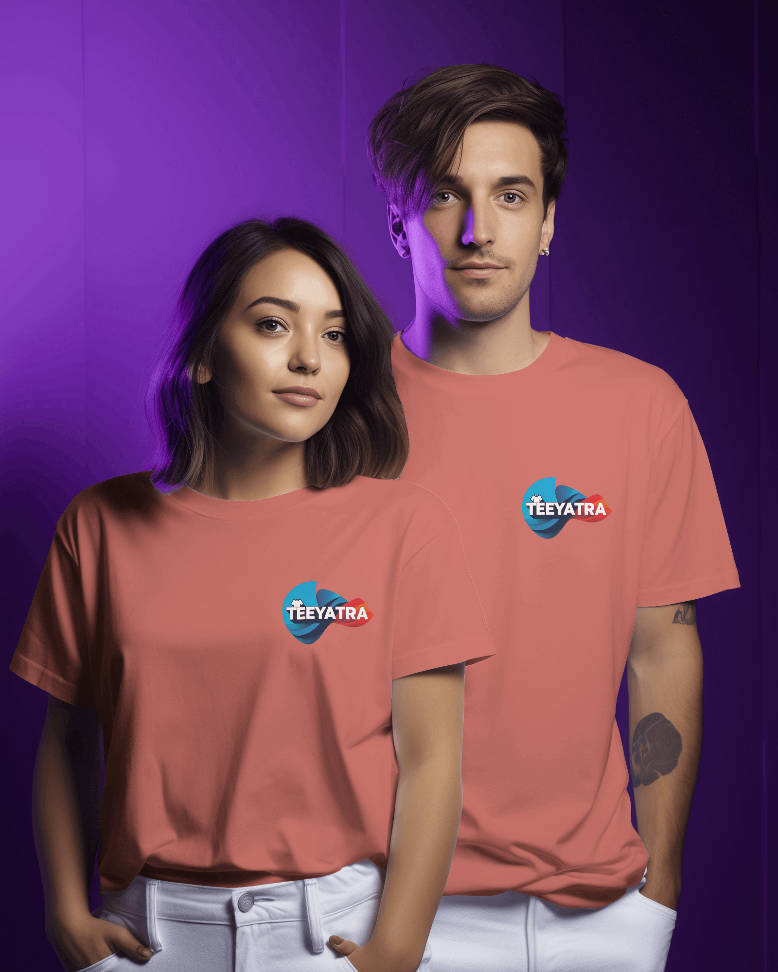 TEEYATRA Logo Men's Classic Crew T-Shirt | Teeyatra