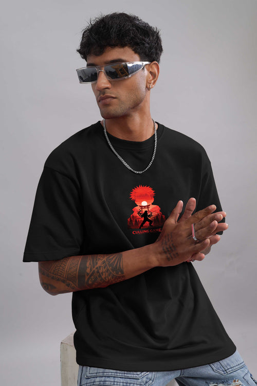 Culling Game Anime Oversized T-Shirt – 240 GSM French Terry | Premium DTF Print | Streetwear Black Tee