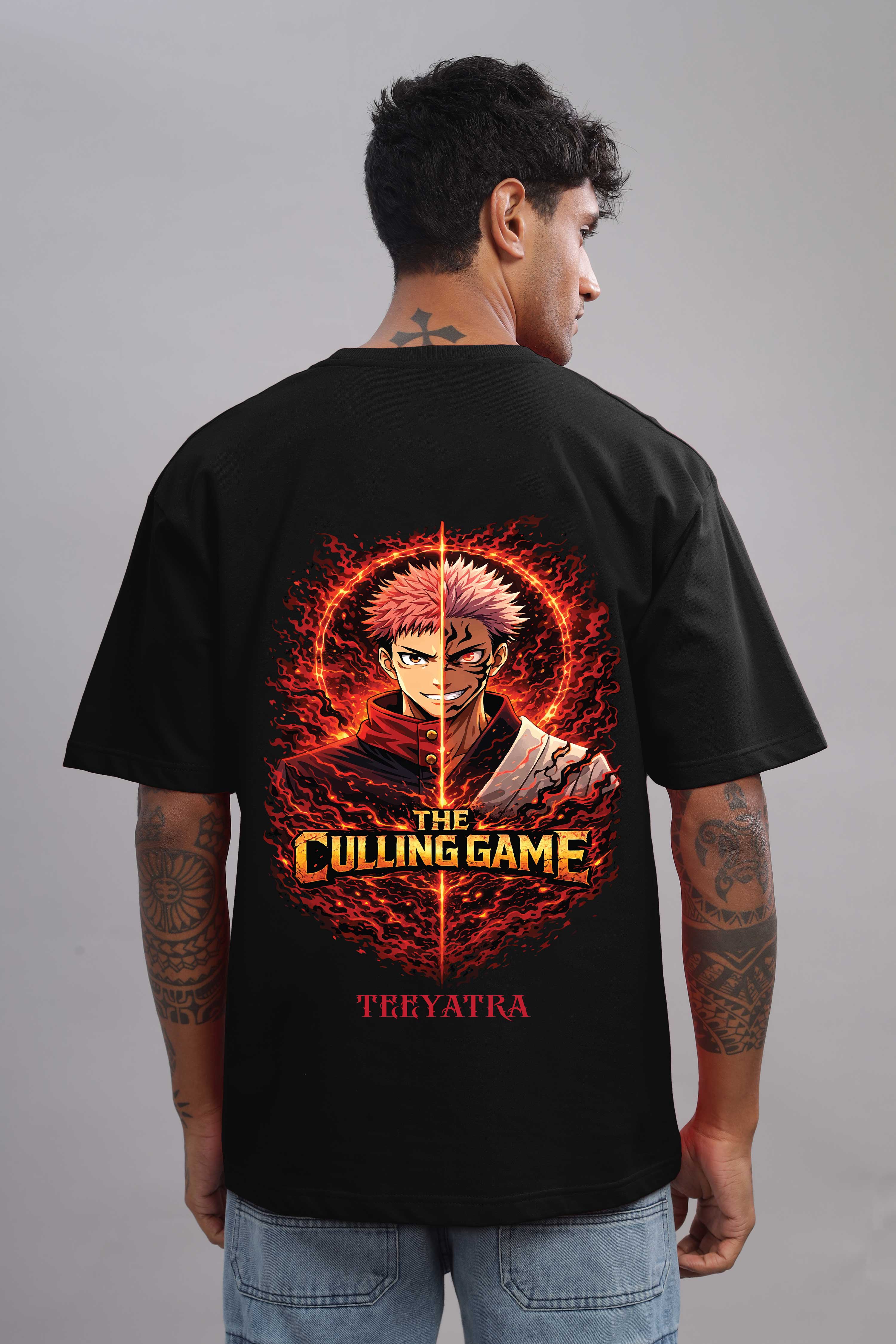 Culling Game Anime Oversized T-Shirt – 240 GSM French Terry | Premium DTF Print | Streetwear Black Tee