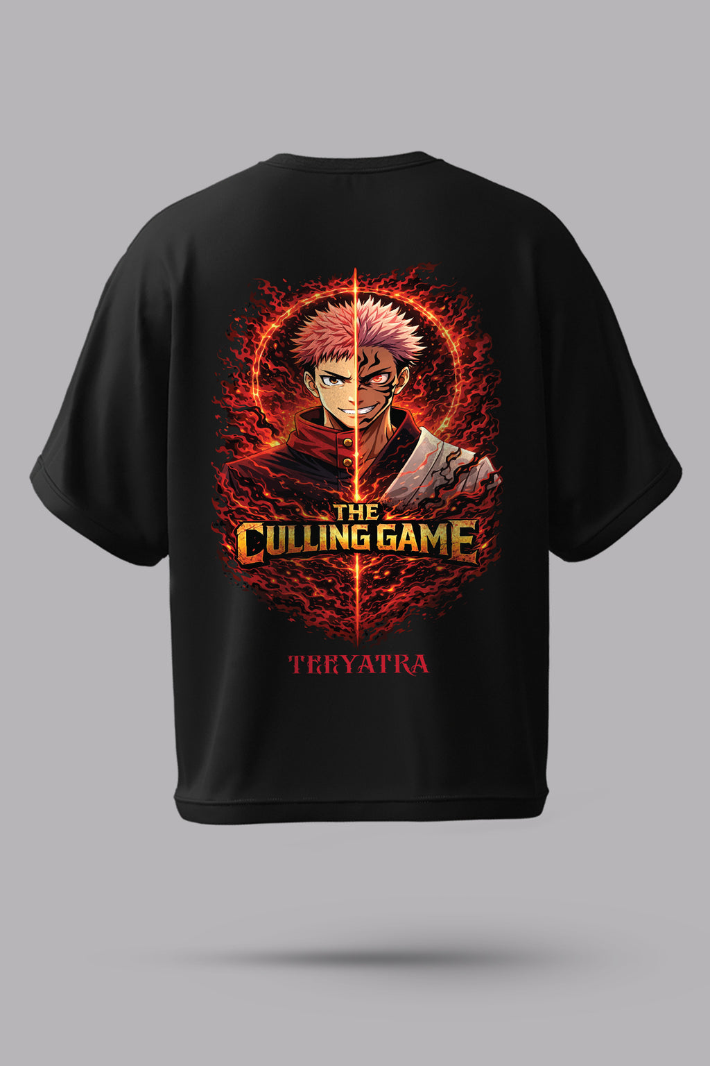 Culling Game Anime Oversized T-Shirt – 240 GSM French Terry | Premium DTF Print | Streetwear Black Tee