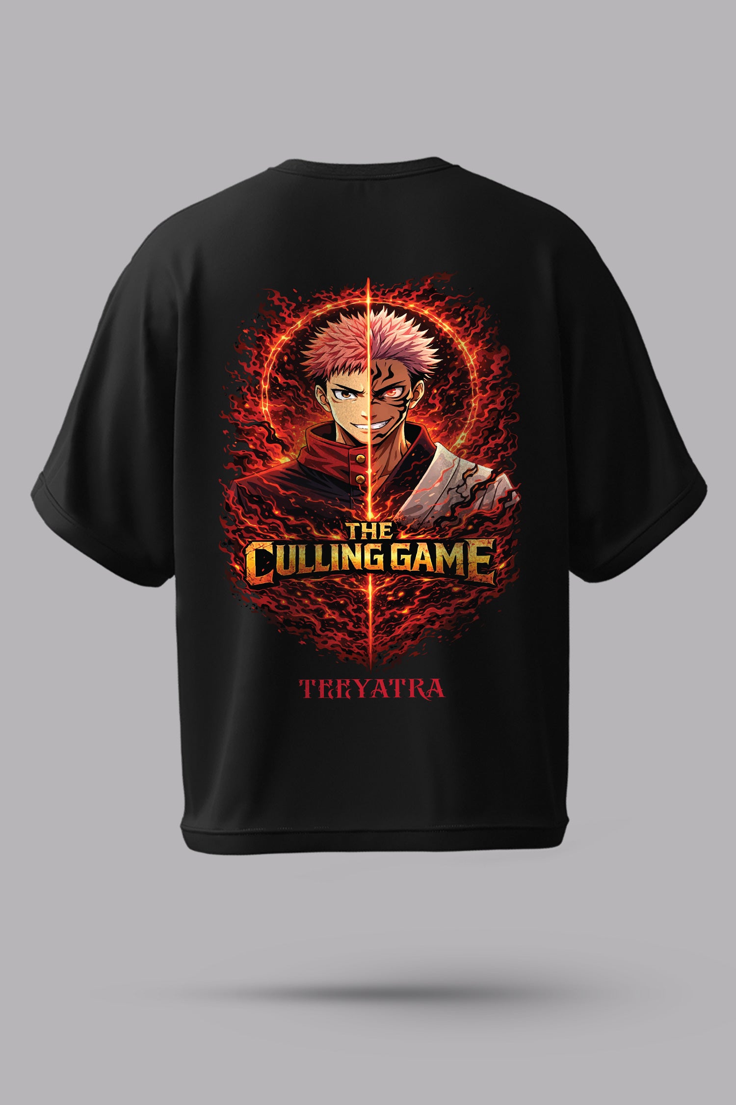 Culling Game Anime Oversized T-Shirt – 240 GSM French Terry | Premium DTF Print | Streetwear Black Tee