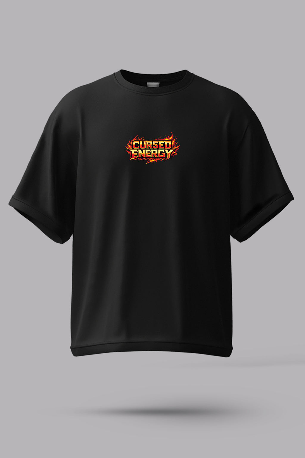 Cursed Energy Anime Oversized T-Shirt – 240 GSM French Terry | Premium DTF Back Print | Unisex Streetwear