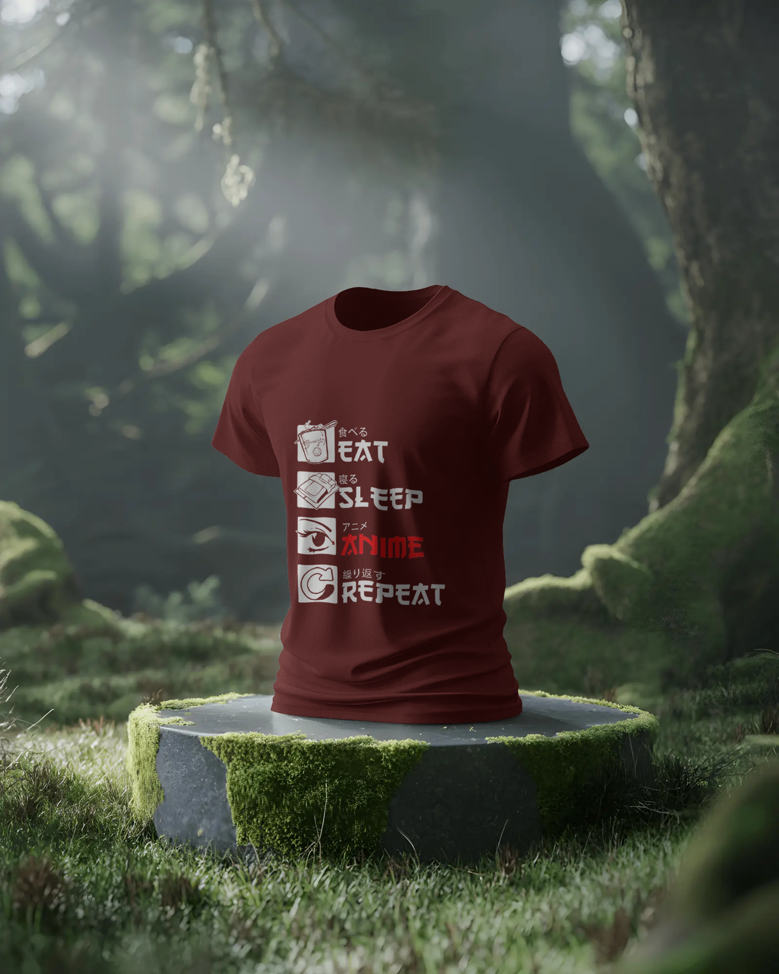 TEEYATRA Originals: Eat Sleep Anime Repeat Ladies Classic Crew T-Shirt | Teeyatra