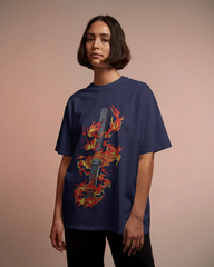Rengoku Flame Ladies Oversized Classic T-shirt | Demon Slayer | Teeyatra | Anime
