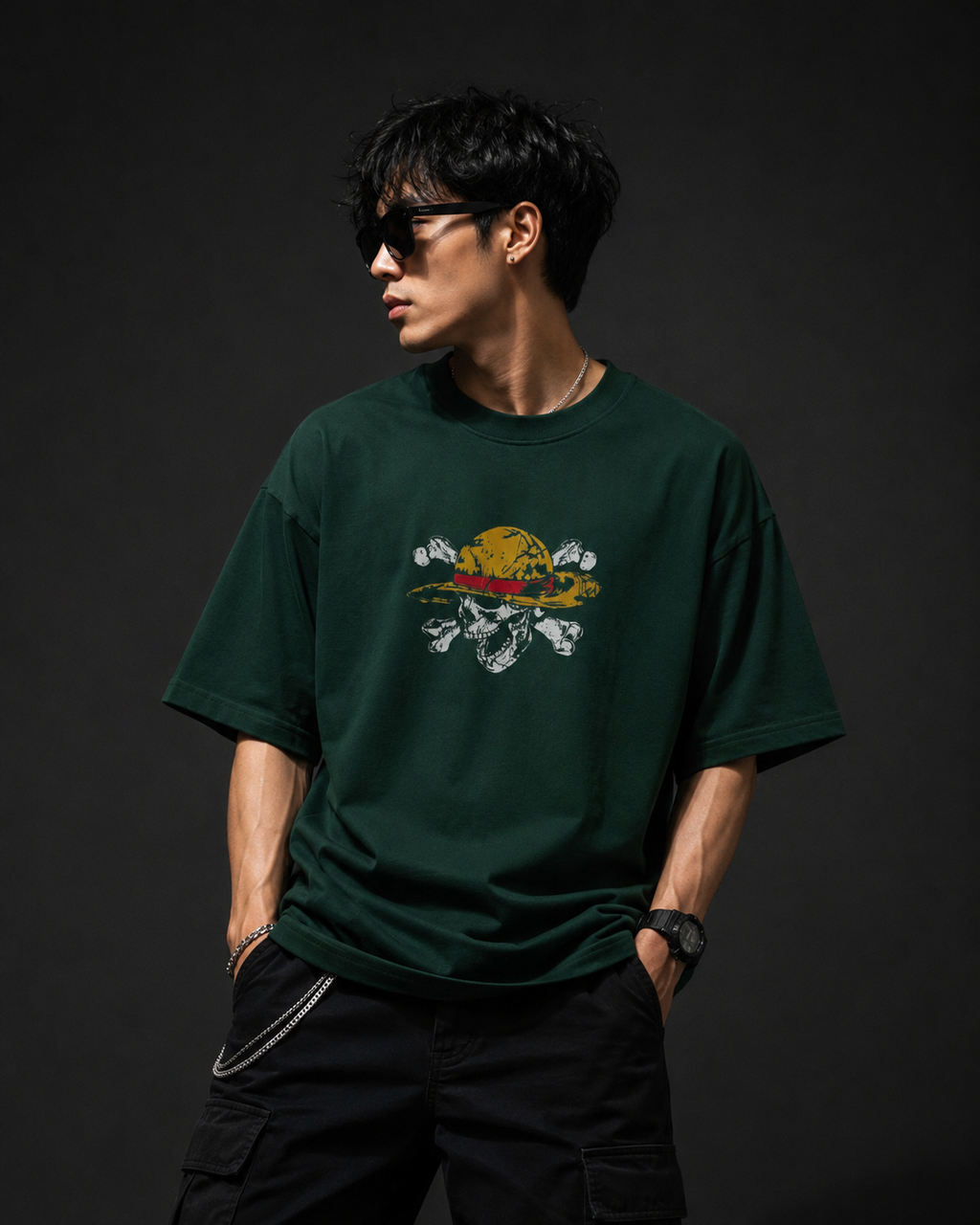 Teeyatra Monkey D. Luffy Oversized T-Shirt