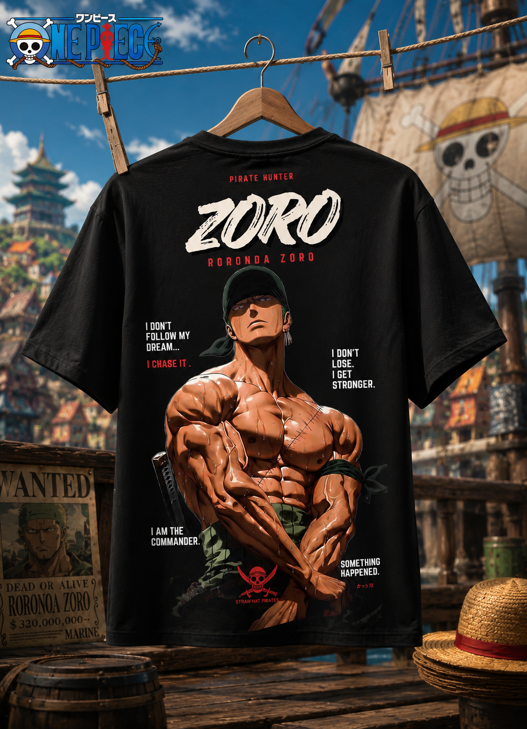 Teeyatra Zoro Pirate Hunter Oversized T-Shirt