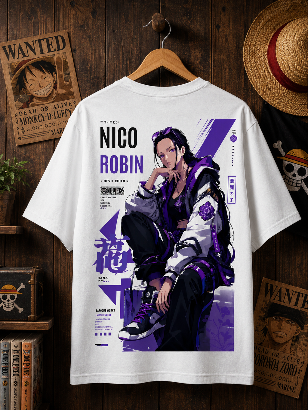 Teeyatra Nico Robin Devil Child Oversized T-Shirt