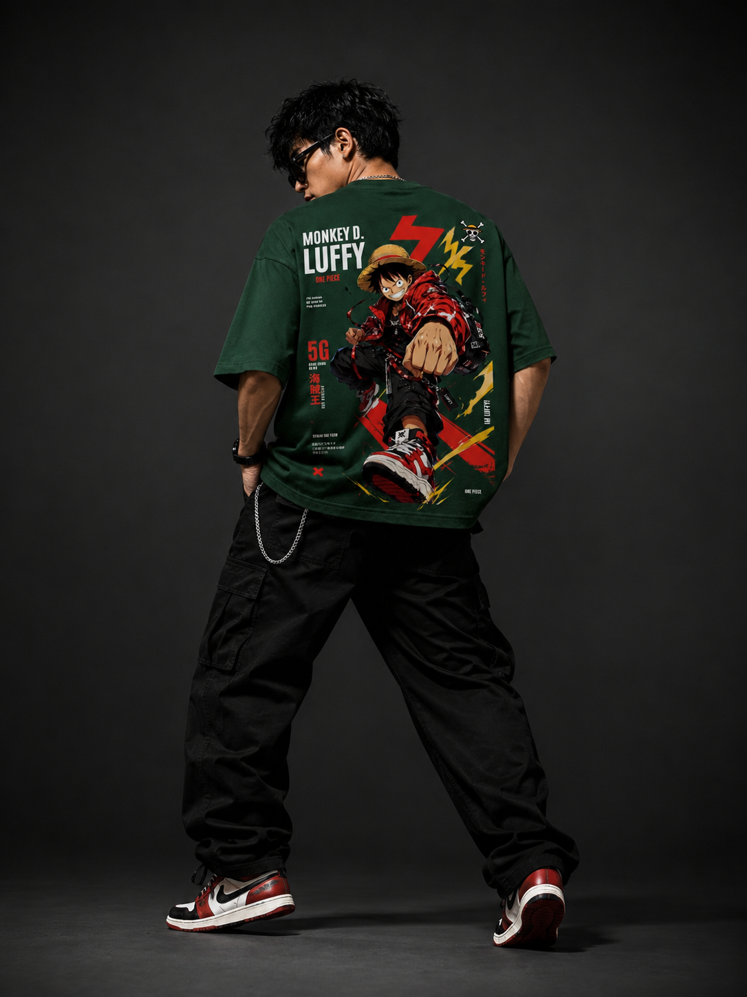 Teeyatra Monkey D. Luffy Oversized T-Shirt