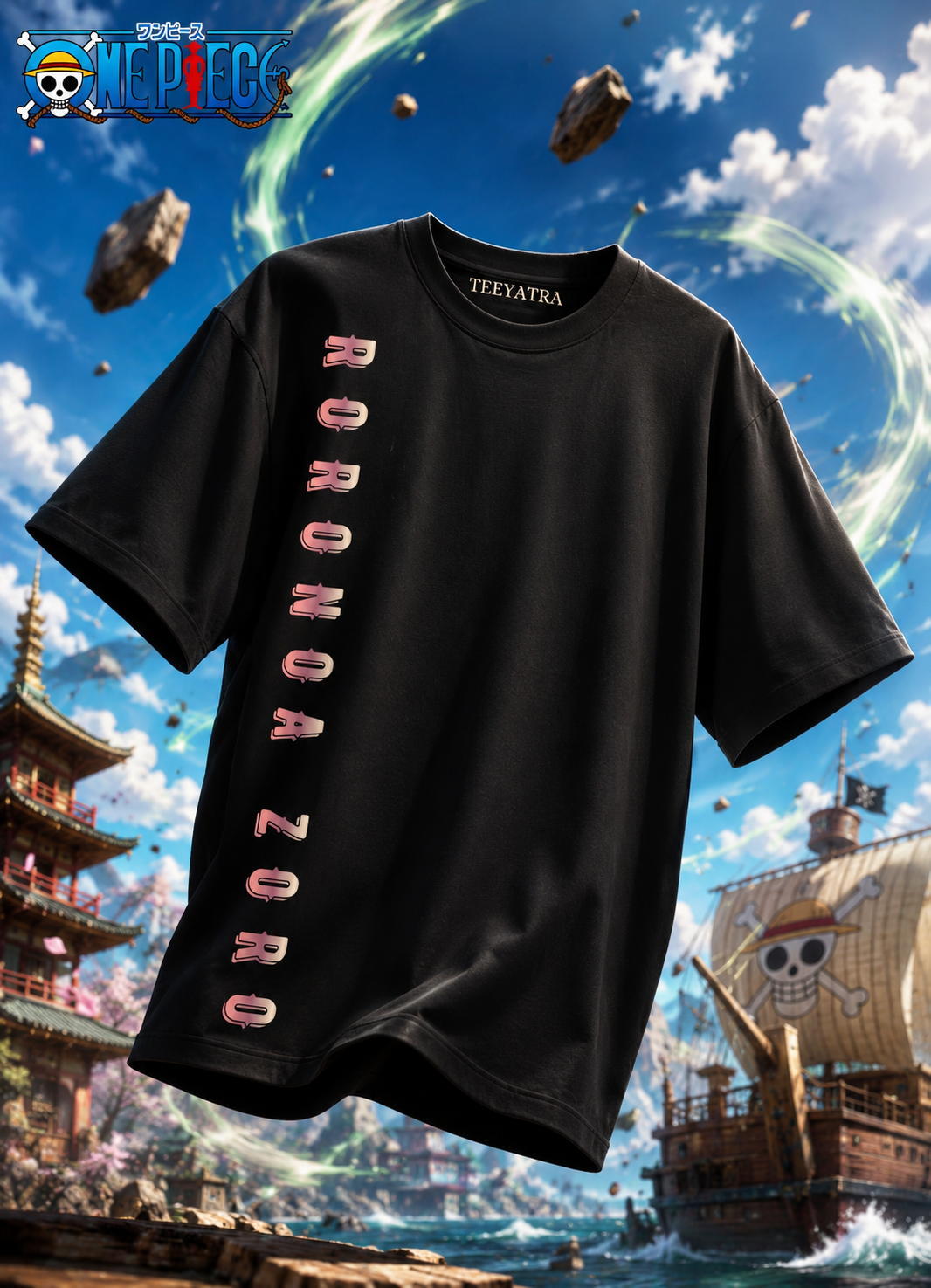 Teeyatra Zoro Pirate Hunter Oversized T-Shirt