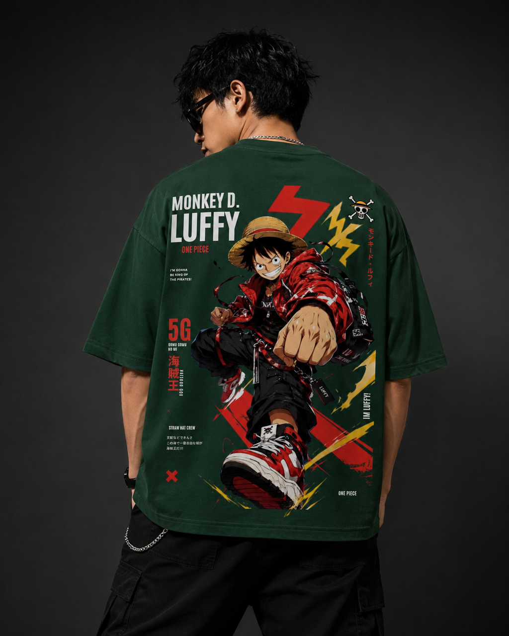 Teeyatra Monkey D. Luffy Oversized T-Shirt