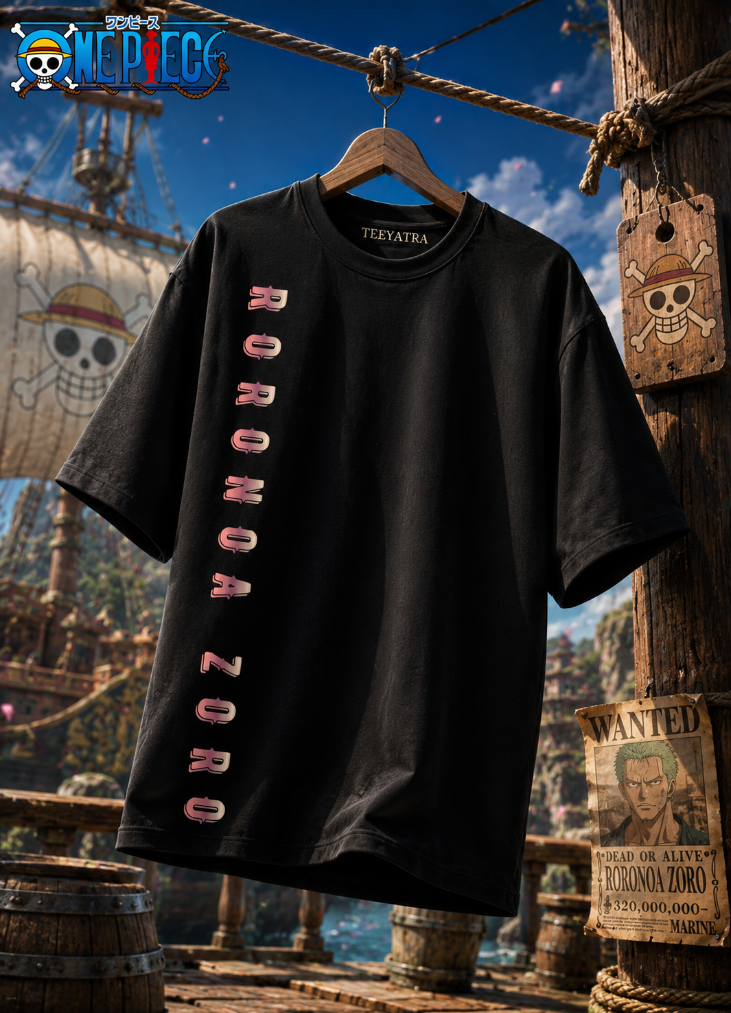 Teeyatra Zoro Pirate Hunter Oversized T-Shirt