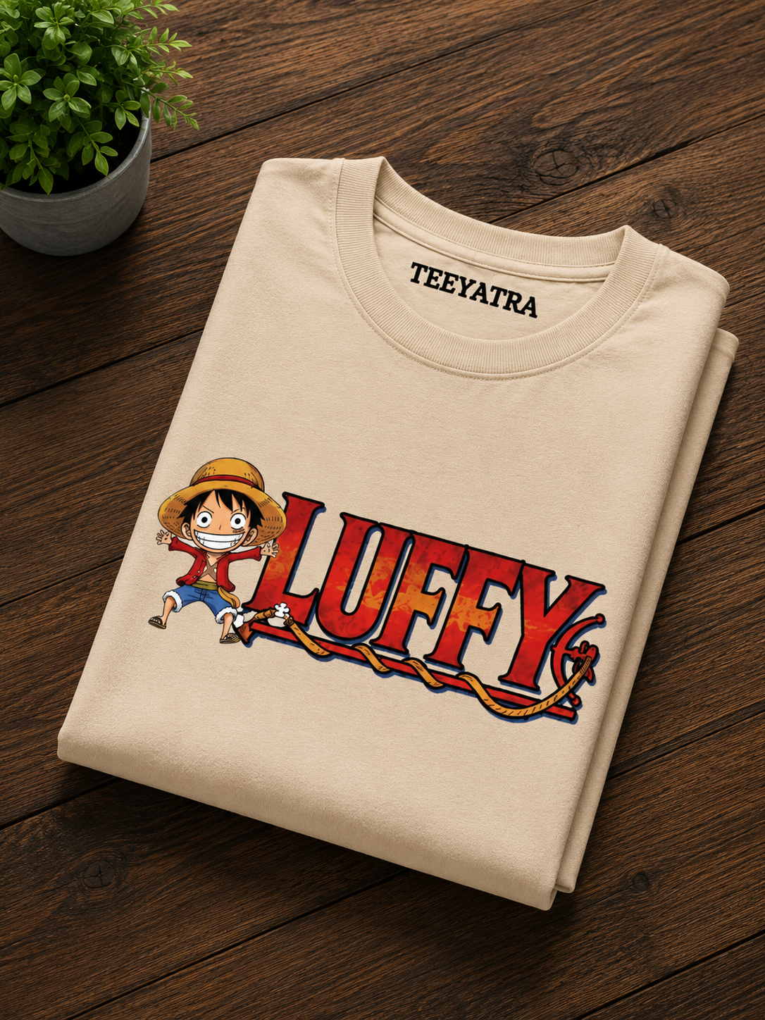 Teeyatra Luffy Pirate King Oversized T-Shirt