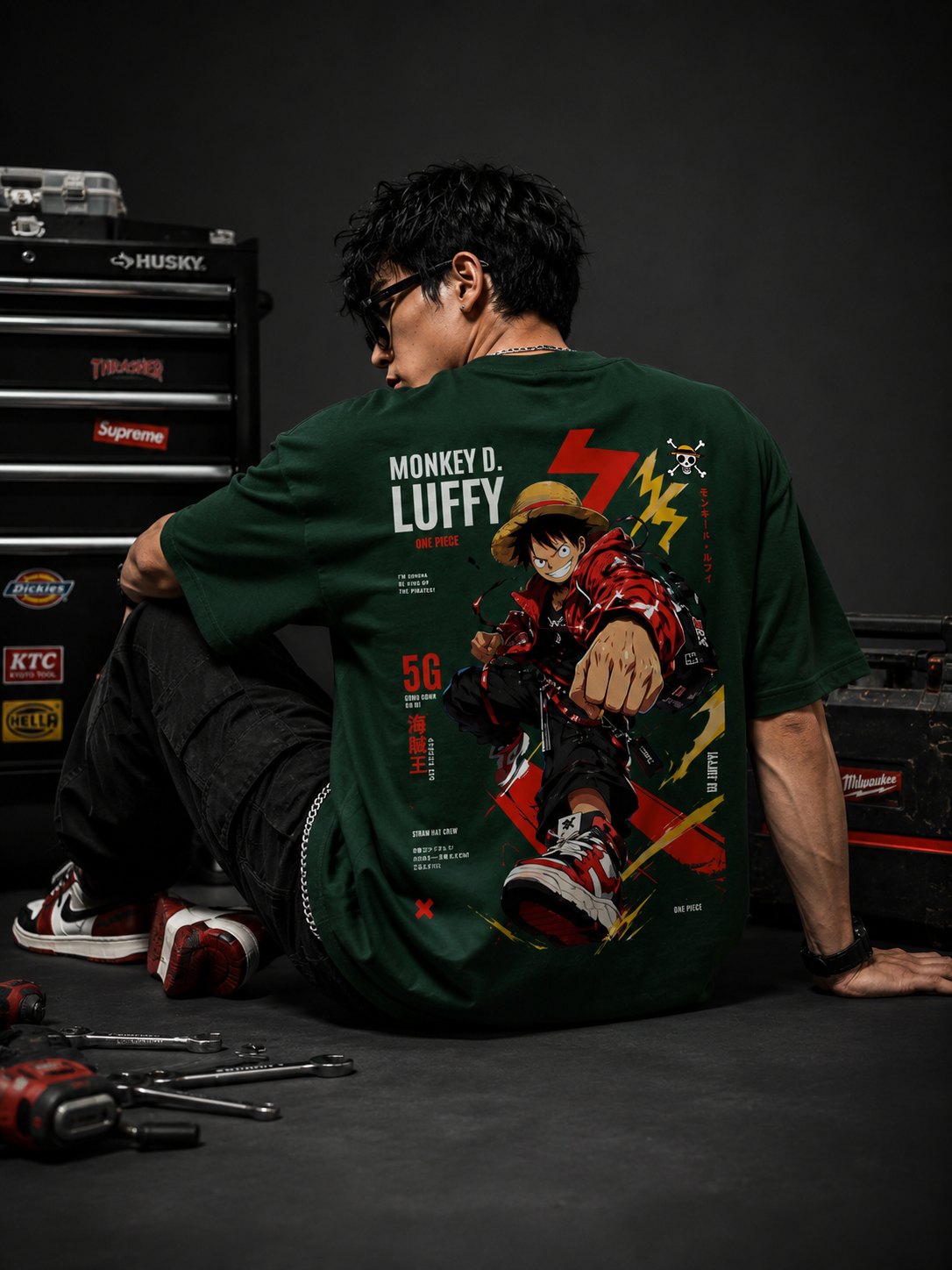 Teeyatra Monkey D. Luffy Oversized T-Shirt