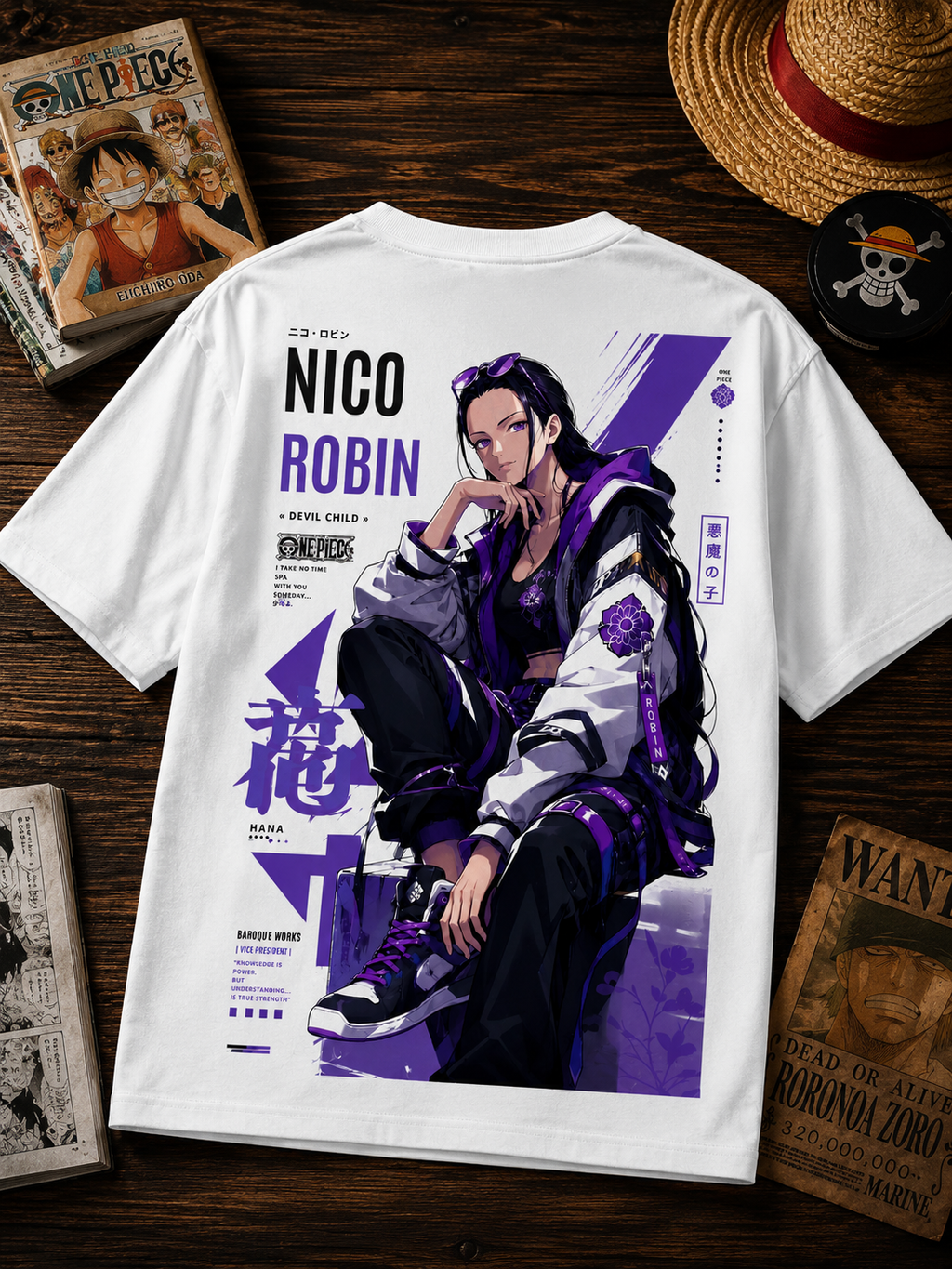 Teeyatra Nico Robin Devil Child Oversized T-Shirt