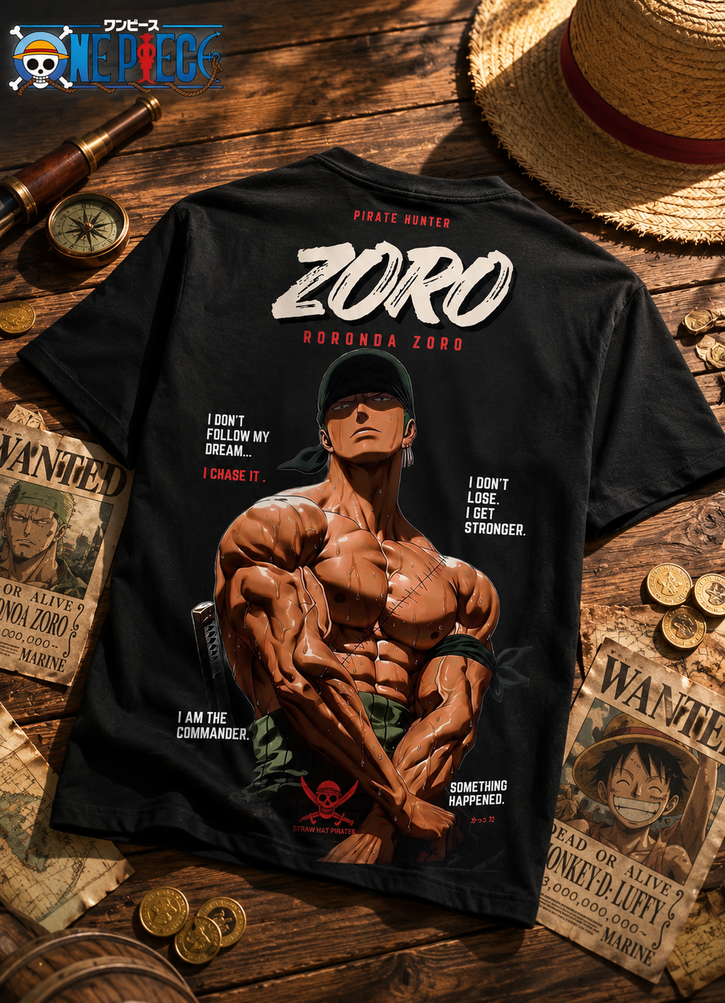 Teeyatra Zoro Pirate Hunter Oversized T-Shirt
