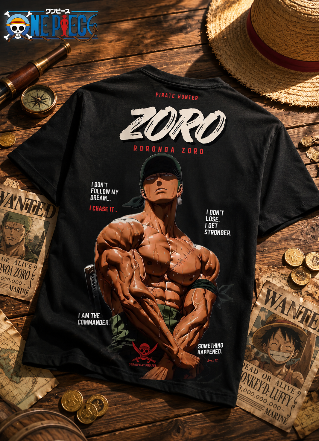 Teeyatra Zoro Pirate Hunter Oversized T-Shirt