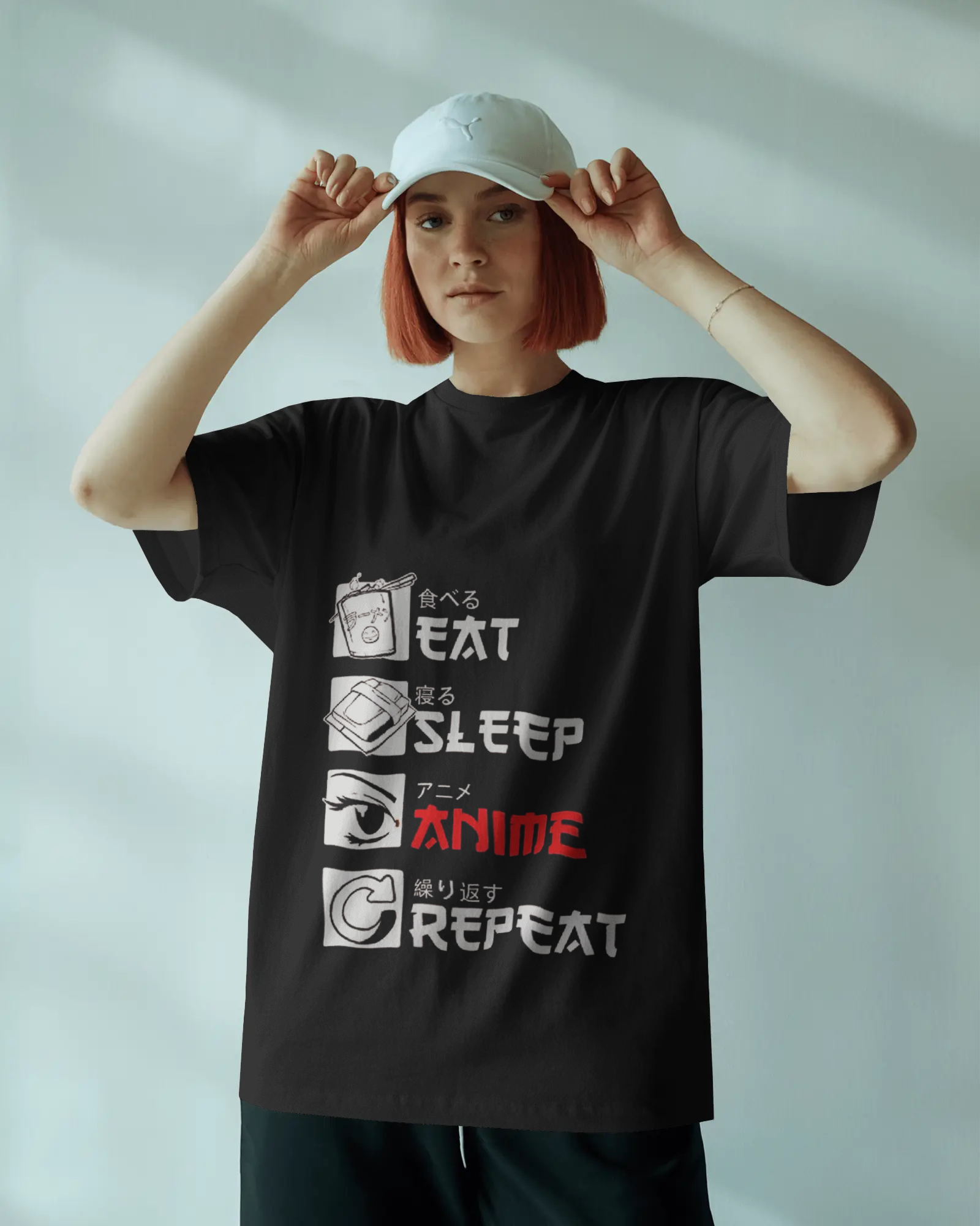 TEEYATRA Originals: Eat Sleep Anime Repeat Ladies Classic Crew T-Shirt | Teeyatra