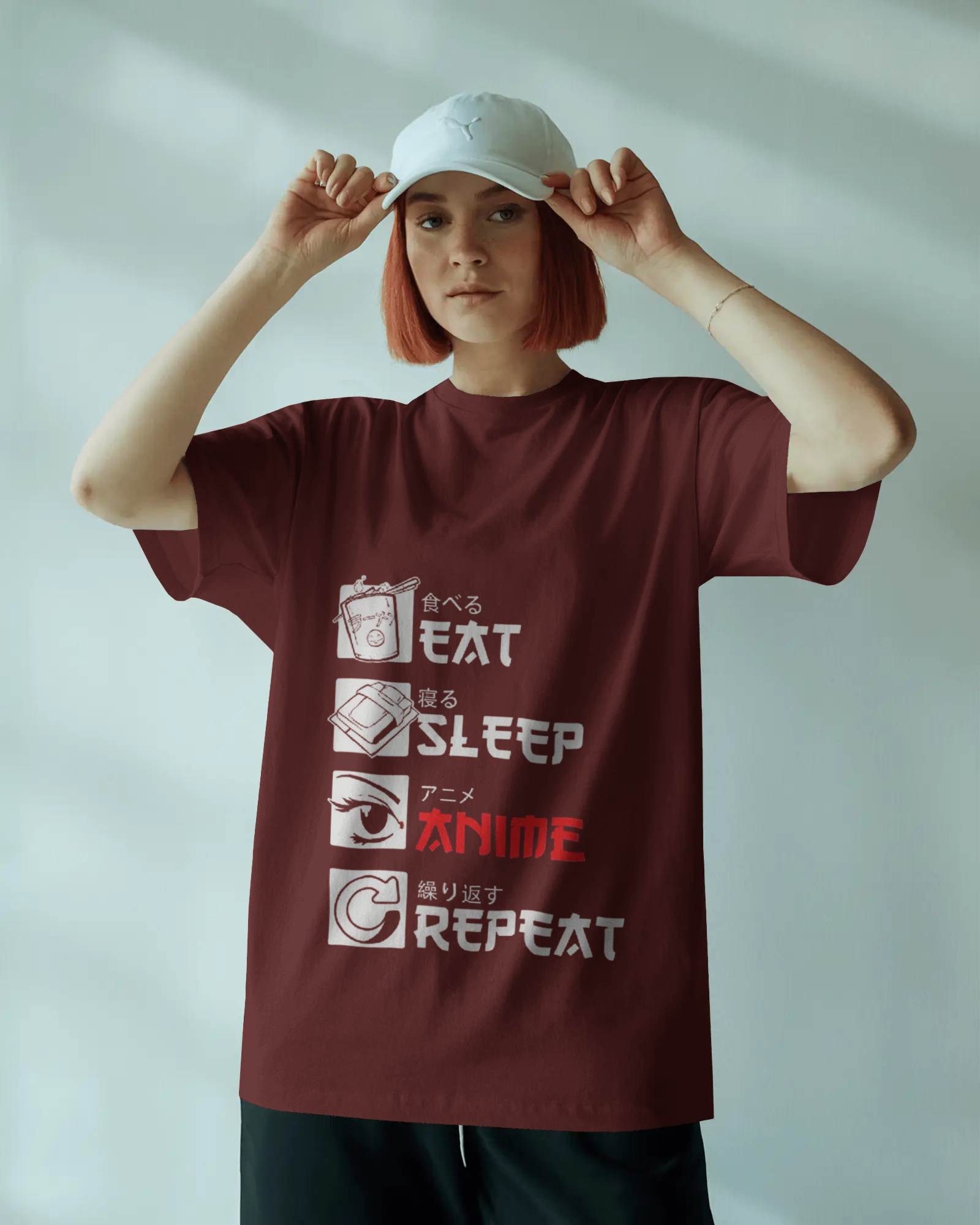 TEEYATRA Originals: Eat Sleep Anime Repeat Ladies Classic Crew T-Shirt | Teeyatra