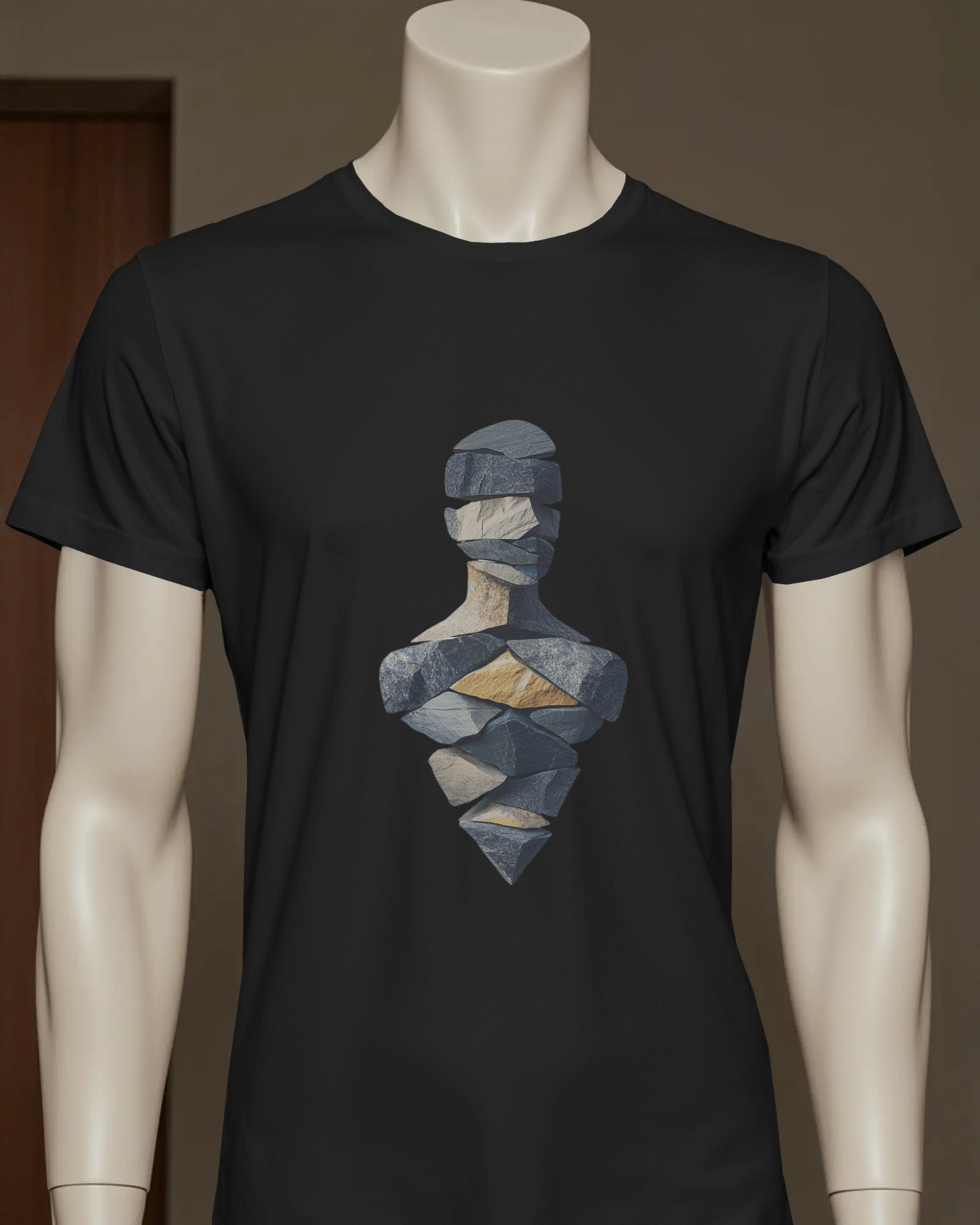 Geometric Layered Art Men's Classic Crew T-Shirt | Teeyatra | Abstract