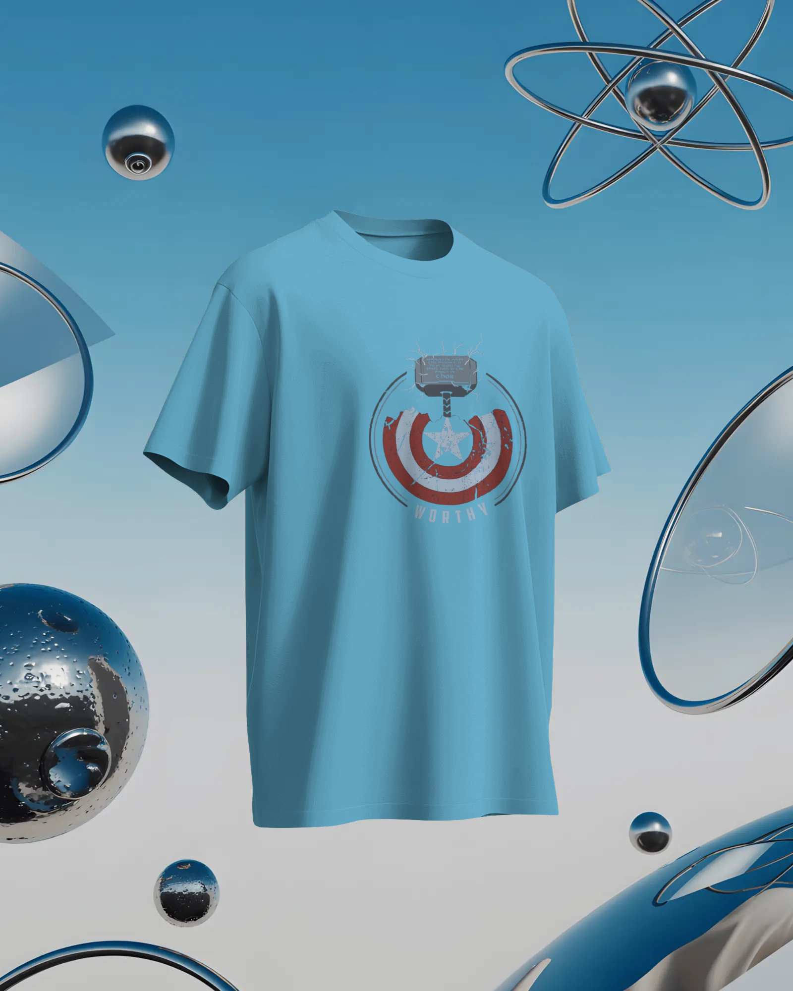 Thor and Captain America "Worthy" Men's Classic Crew T-Shirt | Teeyatra | Marvel
