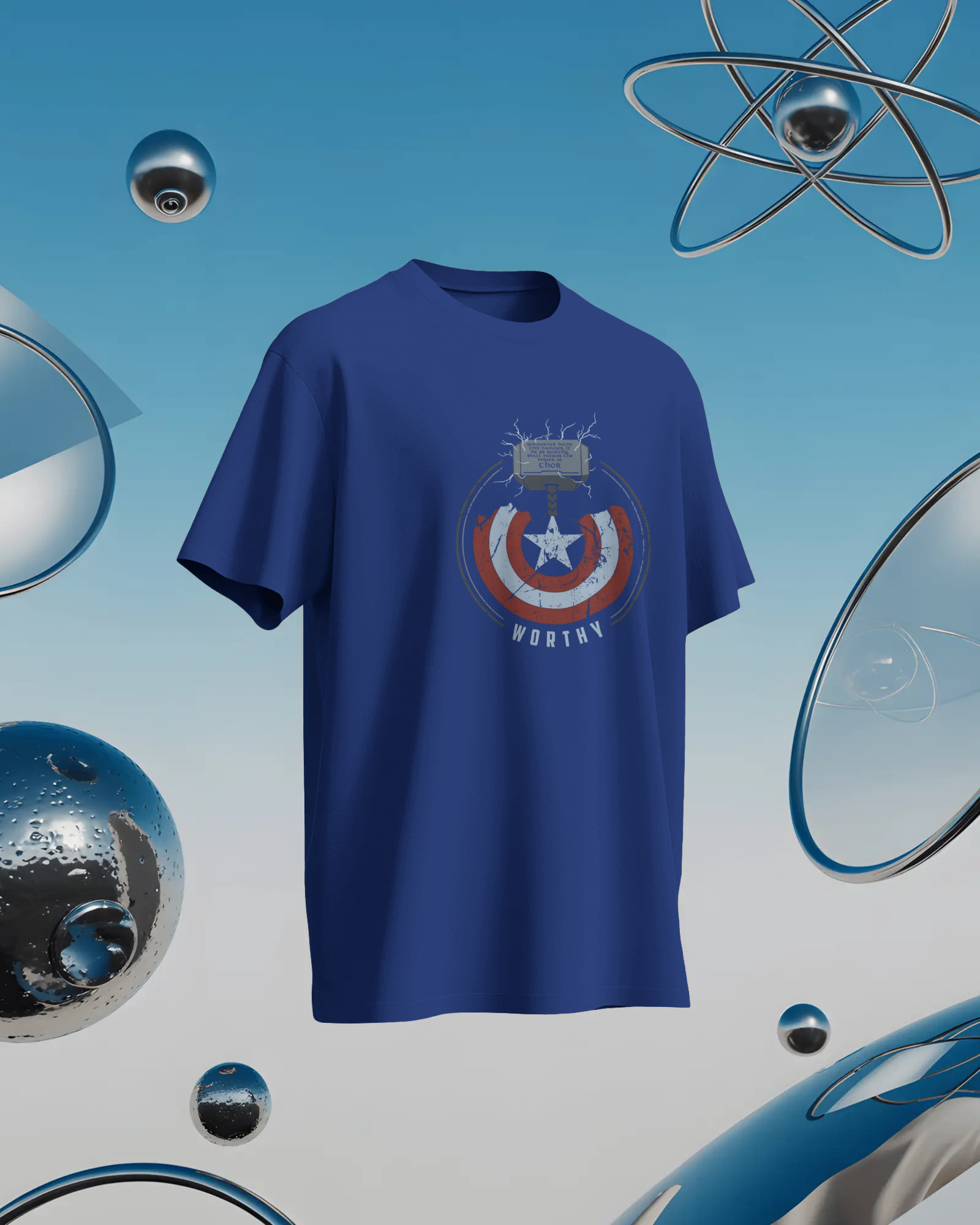 Thor and Captain America "Worthy" Men's Classic Crew T-Shirt | Teeyatra | Marvel