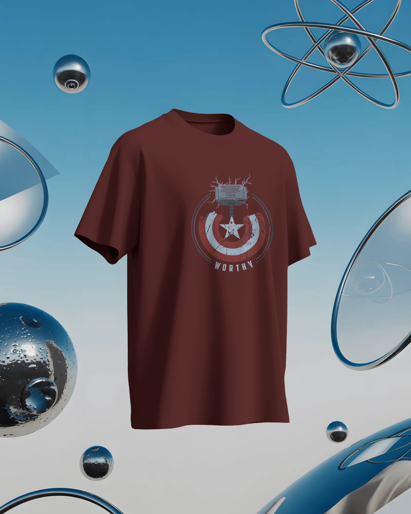 Thor and Captain America "Worthy" Men's Classic Crew T-Shirt | Teeyatra | Marvel