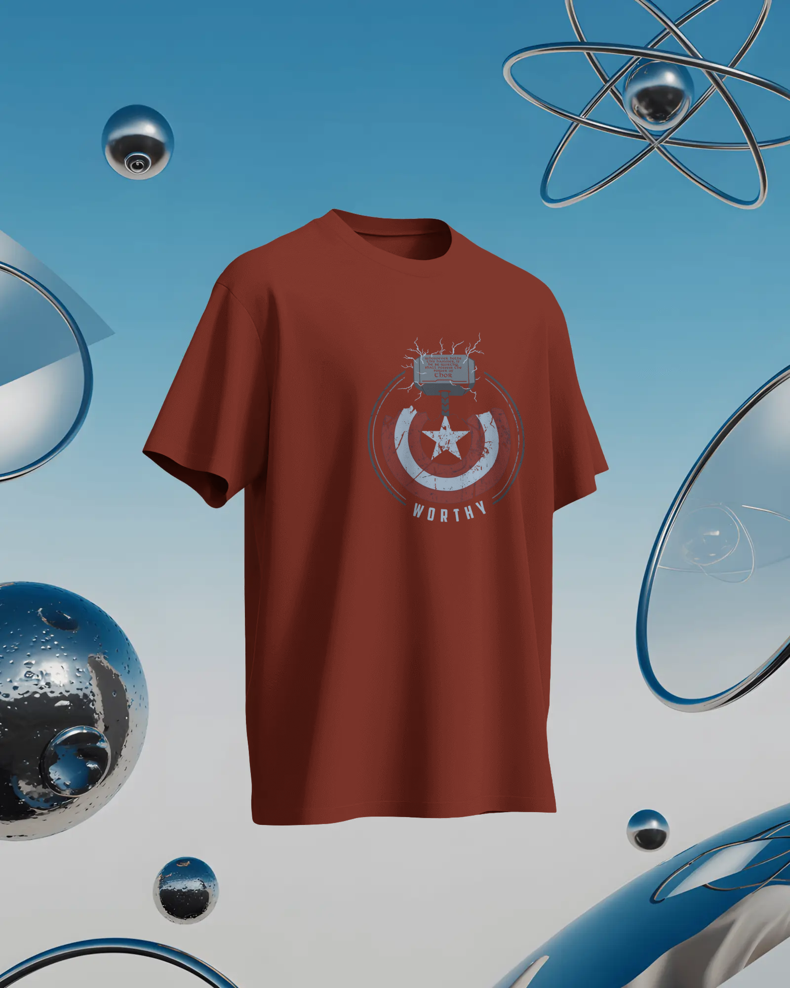 Thor and Captain America "Worthy" Men's Classic Crew T-Shirt | Teeyatra | Marvel