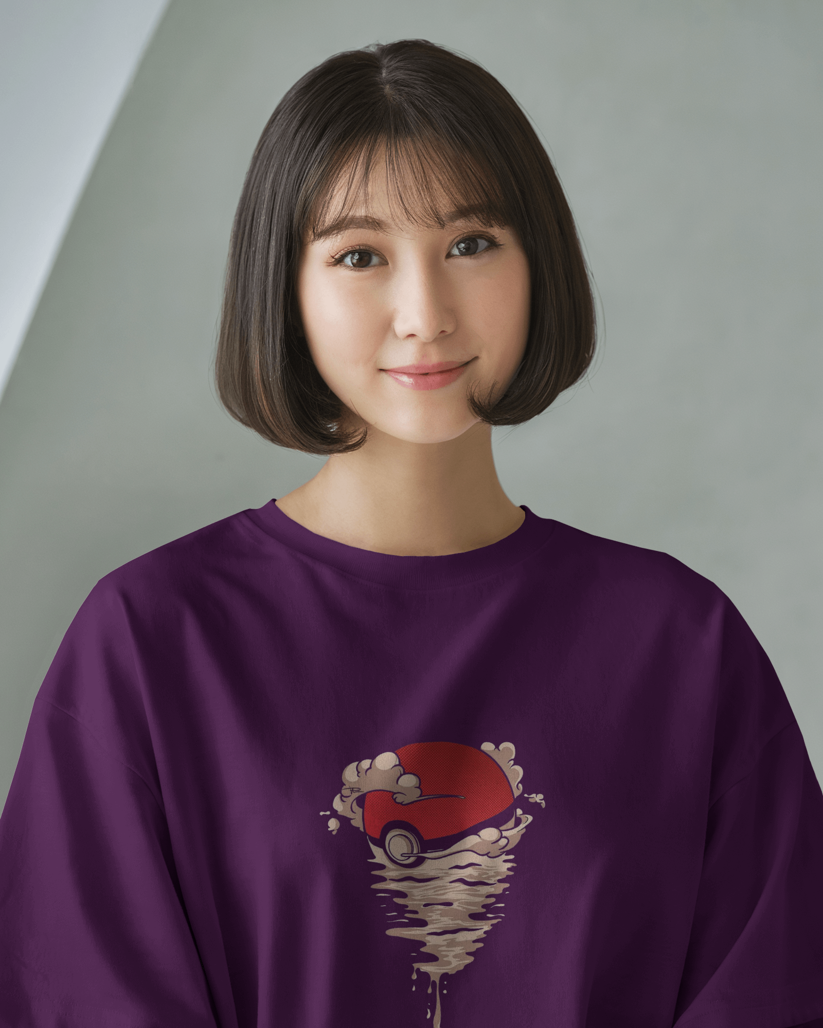 Naruto X Pokémon Crossover Ladies Oversized Classic T-shirt | Teeyatra | Anime
