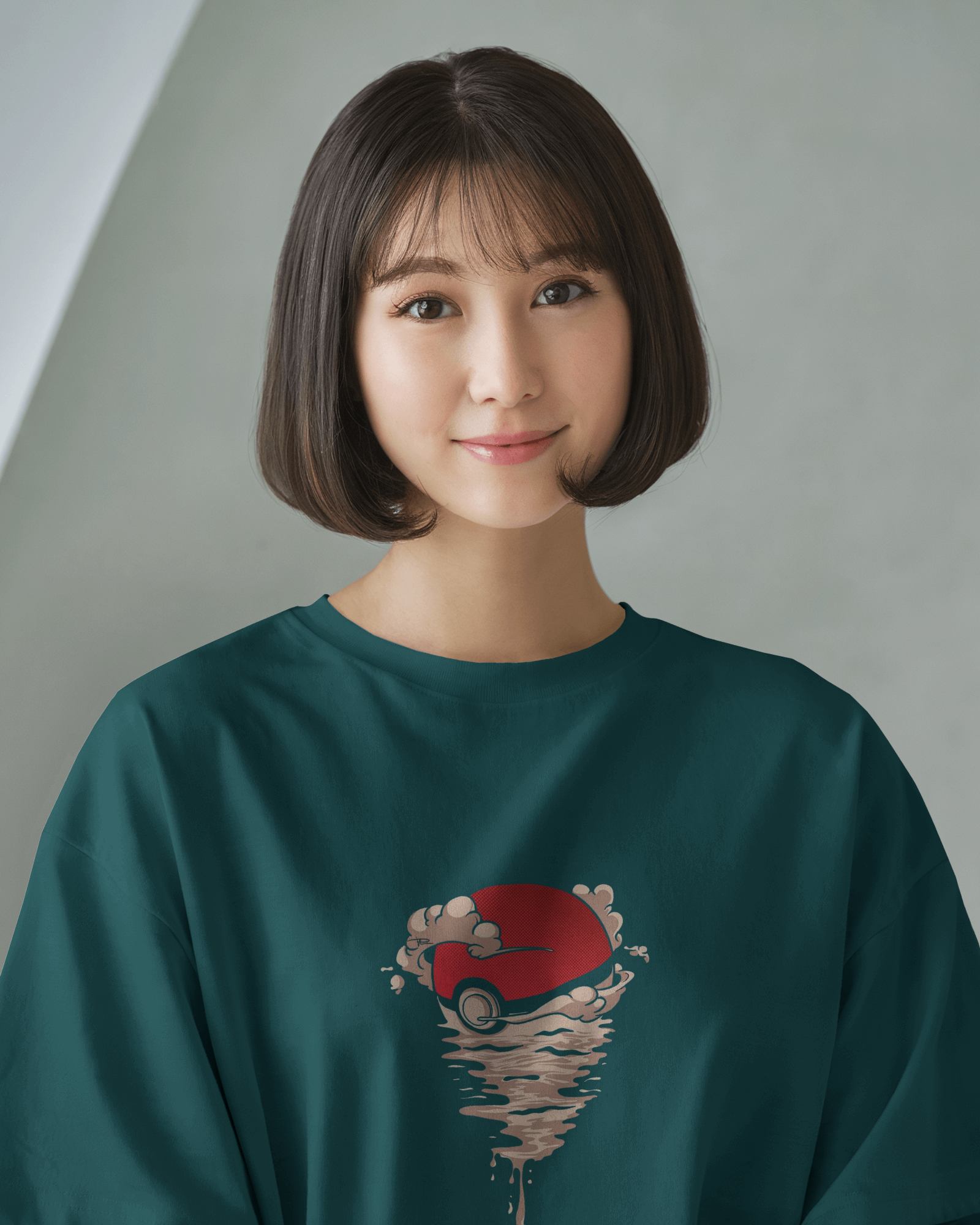 Naruto X Pokémon Crossover Ladies Oversized Classic T-shirt | Teeyatra | Anime
