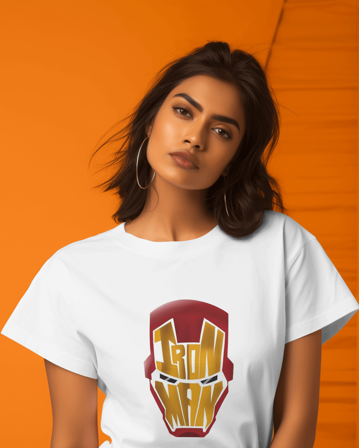 Marvel's Iron Man Core Symbol Ladies Classic Crew T-Shirt | Teeyatra