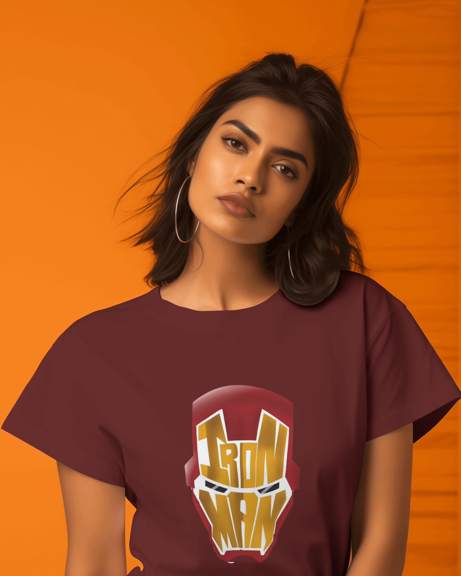Marvel's Iron Man Core Symbol Ladies Classic Crew T-Shirt | Teeyatra