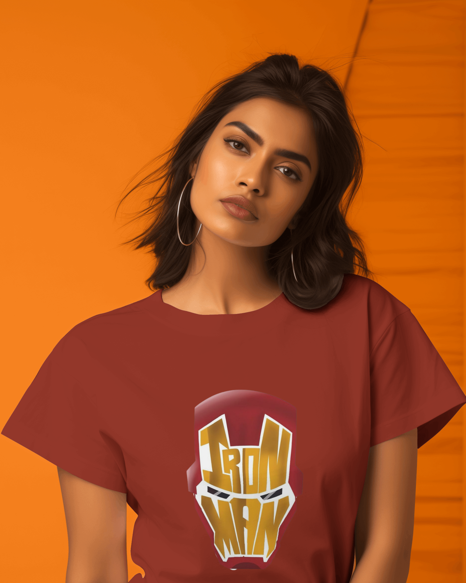 Marvel's Iron Man Core Symbol Ladies Classic Crew T-Shirt | Teeyatra