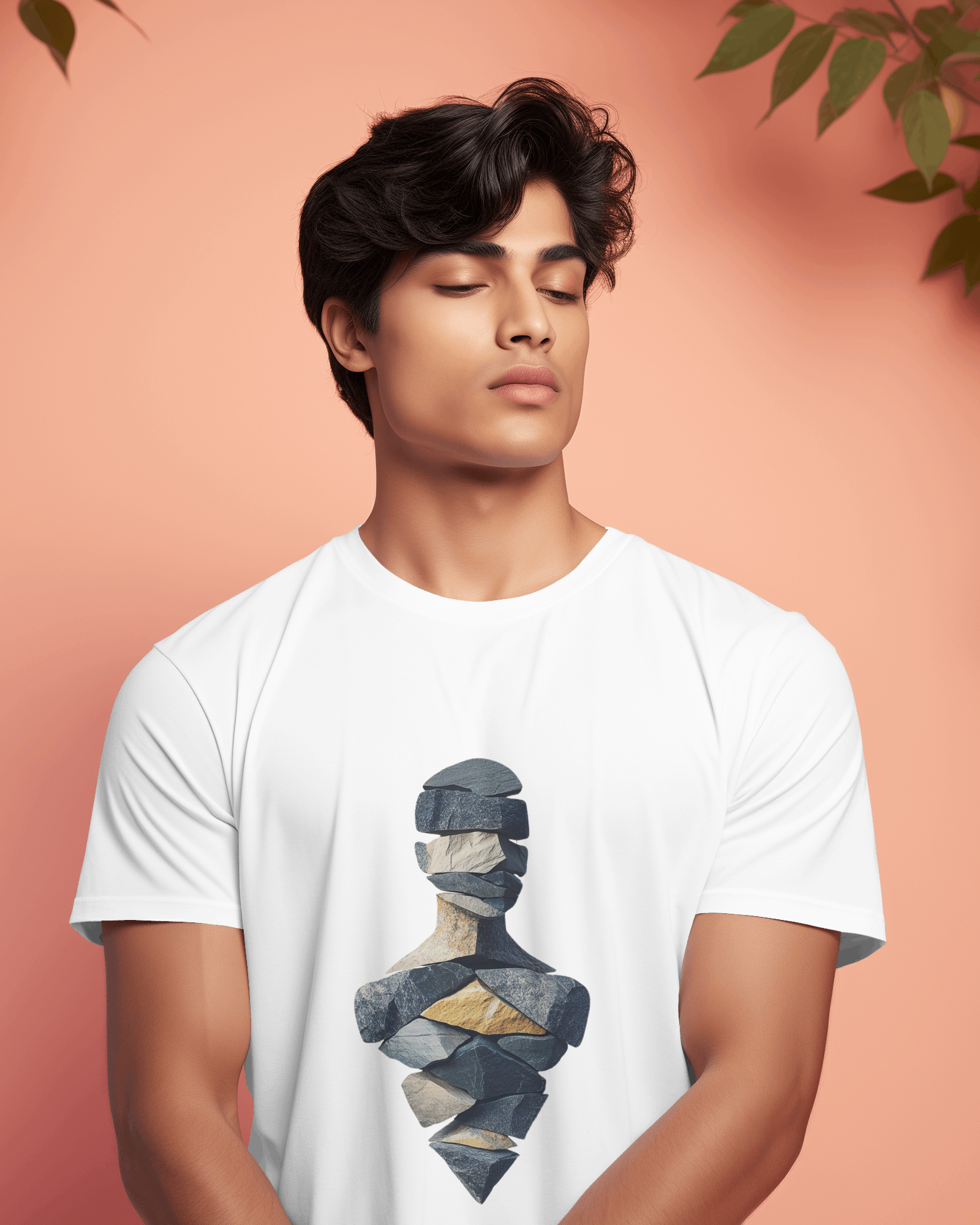 Geometric Layered Art Men's Classic Crew T-Shirt | Teeyatra | Abstract