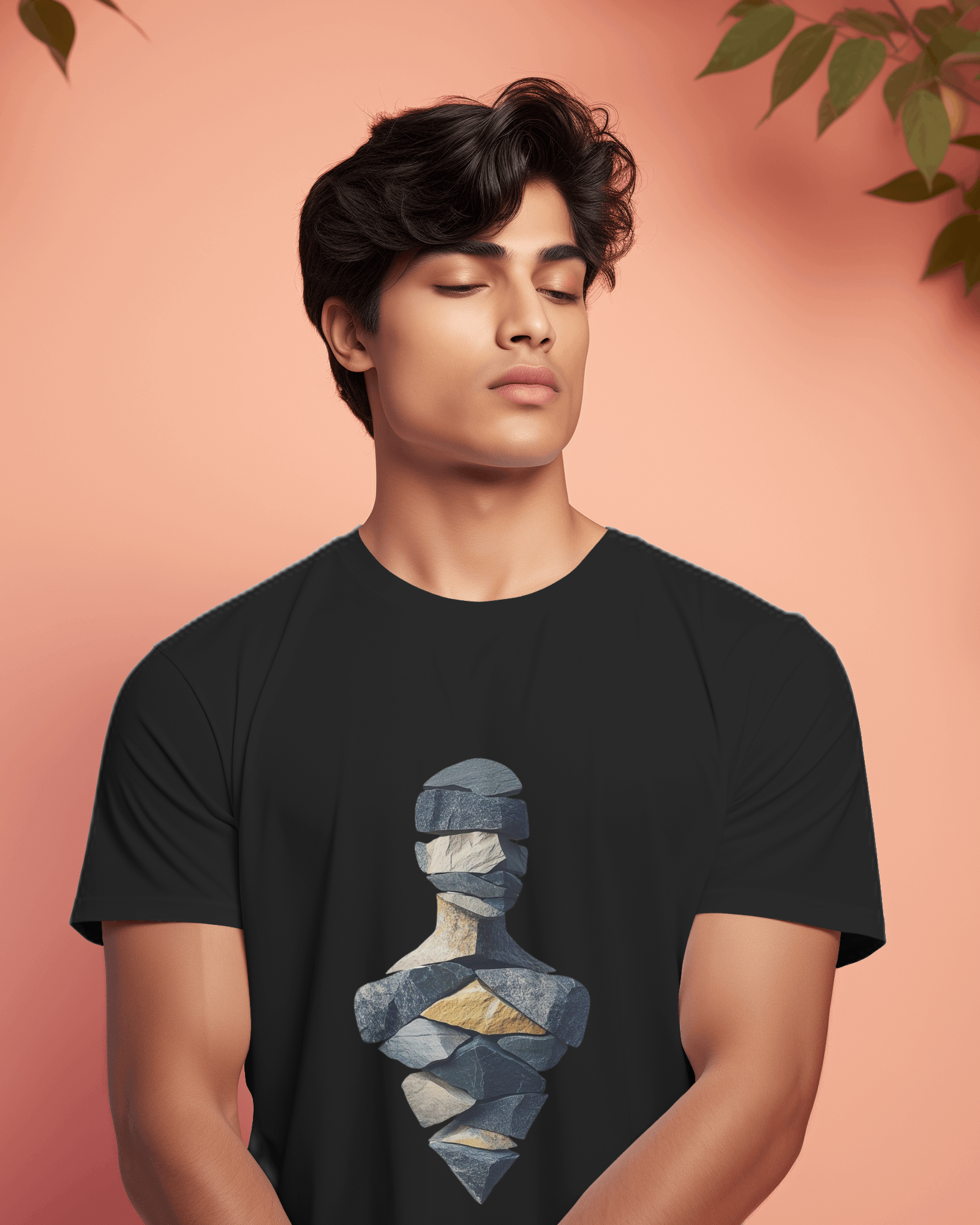 Geometric Layered Art Men's Classic Crew T-Shirt | Teeyatra | Abstract