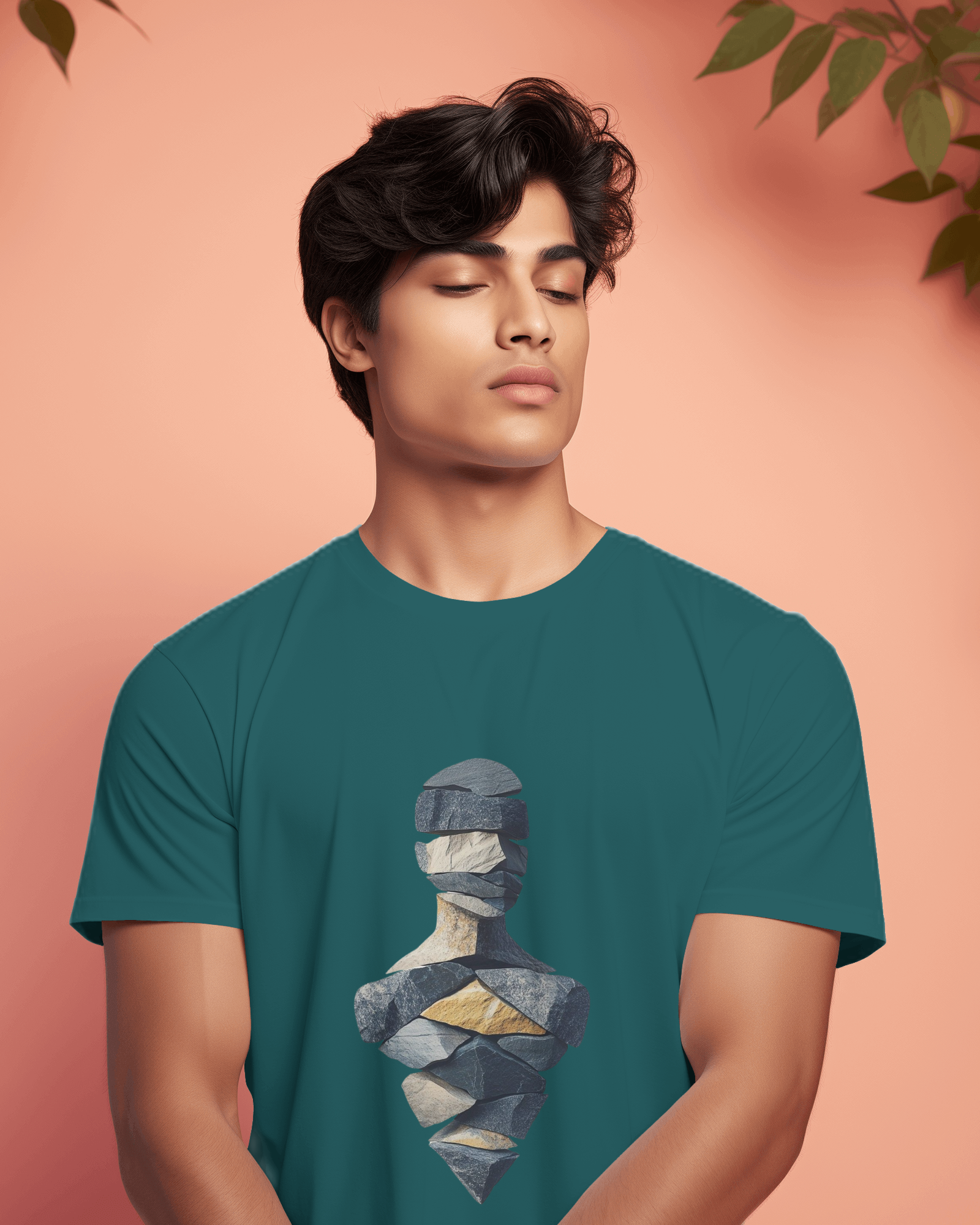 Geometric Layered Art Men's Classic Crew T-Shirt | Teeyatra | Abstract