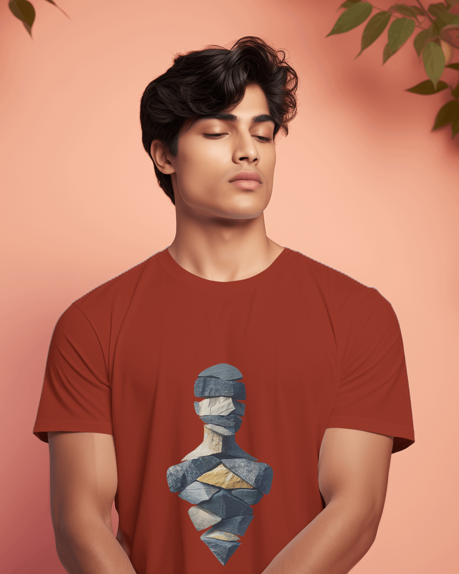 Geometric Layered Art Men's Classic Crew T-Shirt | Teeyatra | Abstract