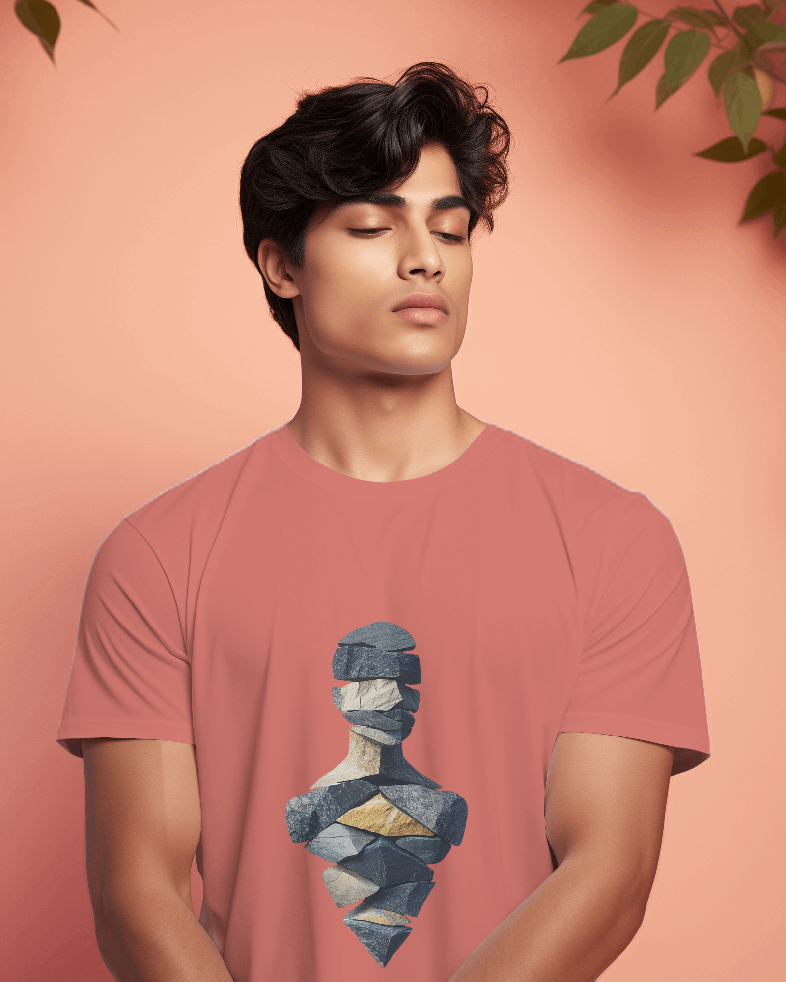 Geometric Layered Art Men's Classic Crew T-Shirt | Teeyatra | Abstract
