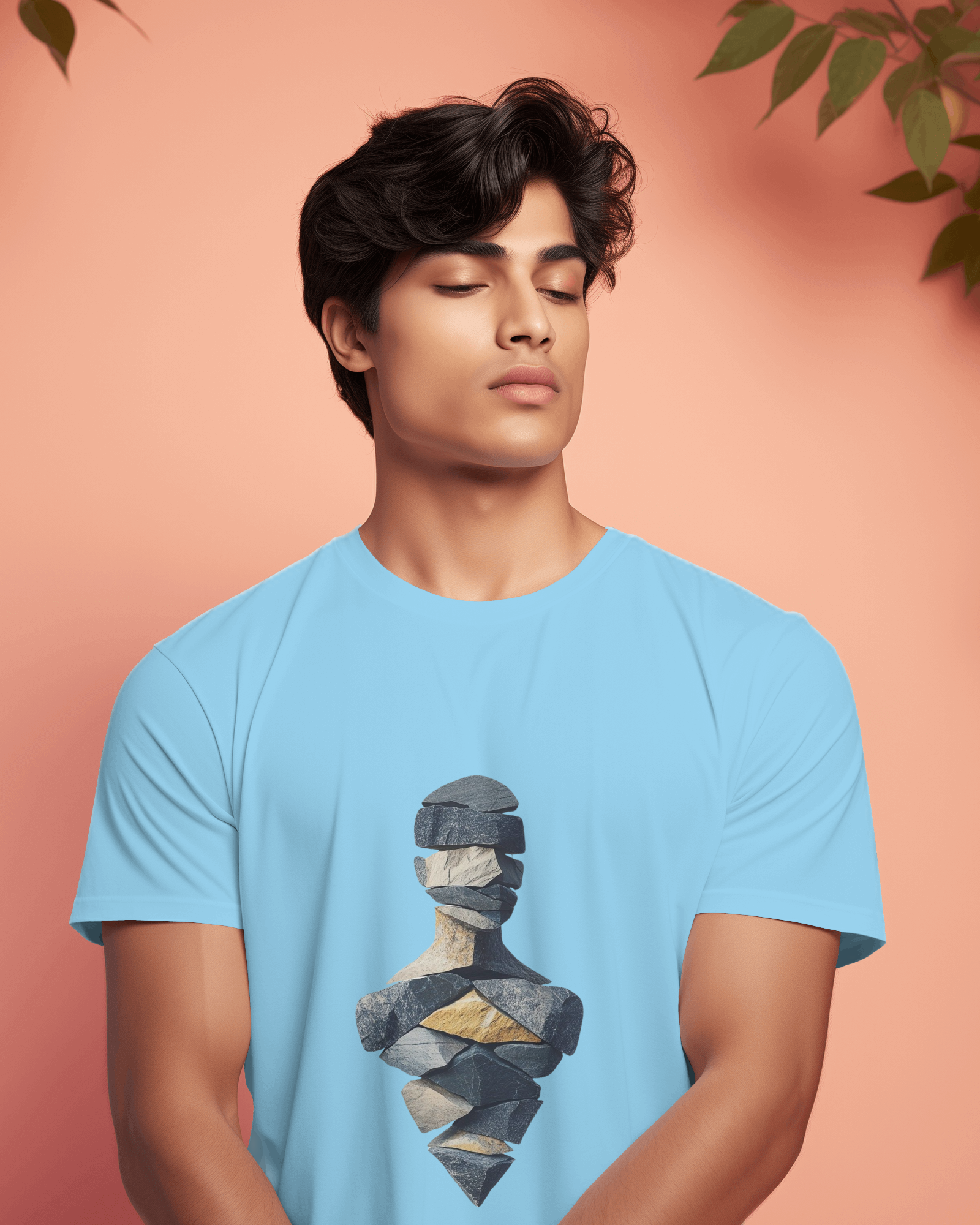 Geometric Layered Art Men's Classic Crew T-Shirt | Teeyatra | Abstract