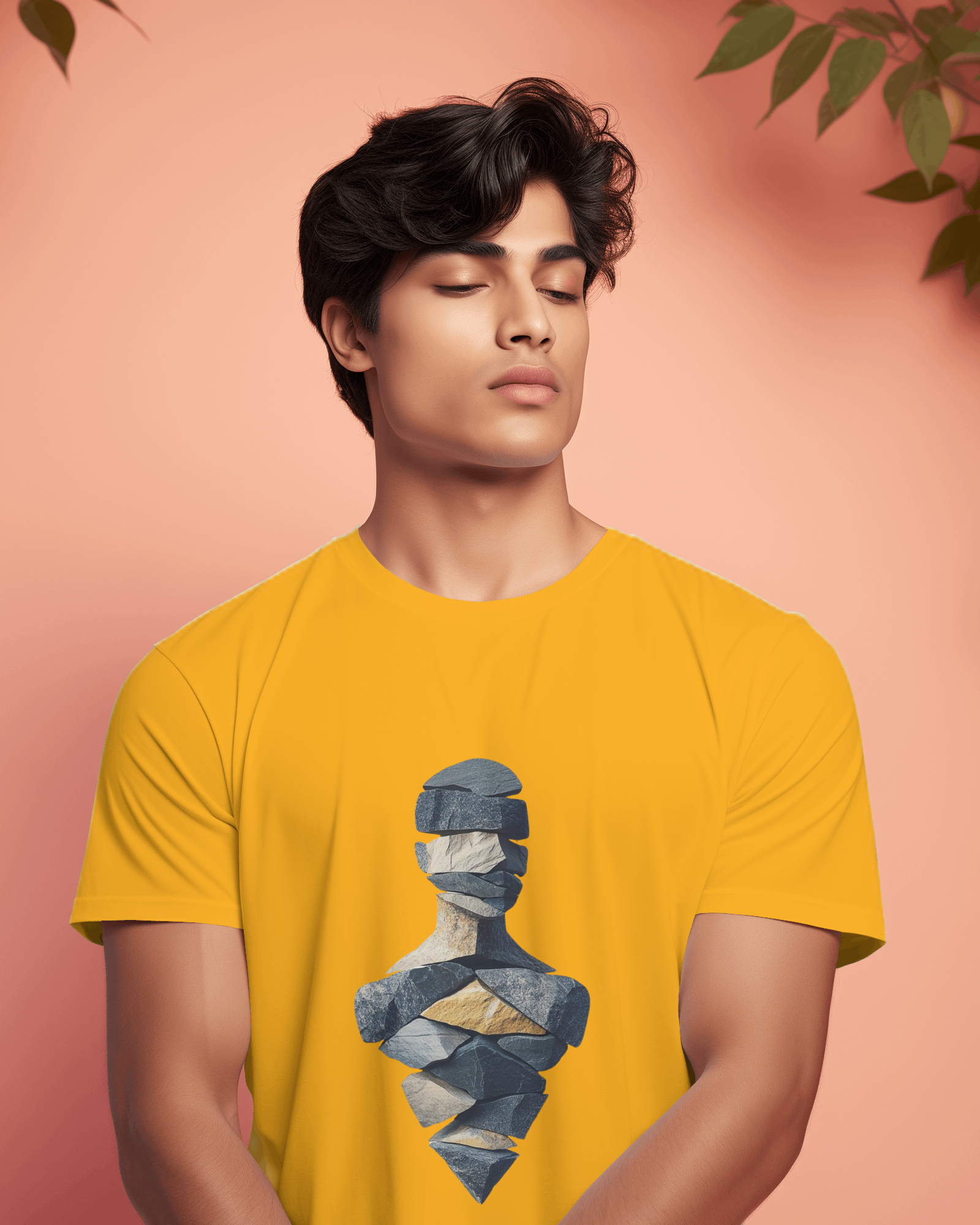 Geometric Layered Art Men's Classic Crew T-Shirt | Teeyatra | Abstract