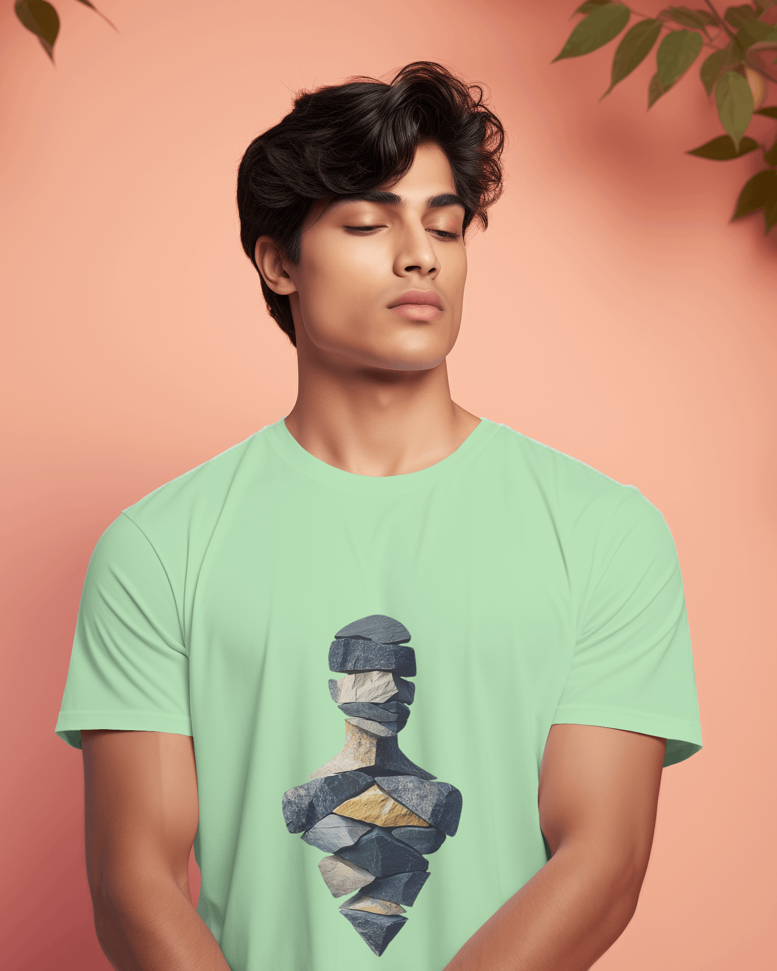 Geometric Layered Art Men's Classic Crew T-Shirt | Teeyatra | Abstract