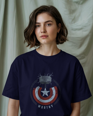 Thor and Captain America "Worthy" Ladies Classic Crew T-Shirt | Teeyatra | Marvel