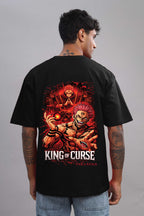 King of Curse Anime Oversized T-Shirt – 240 GSM French Terry | Premium DTF Back Print | Unisex Streetwear