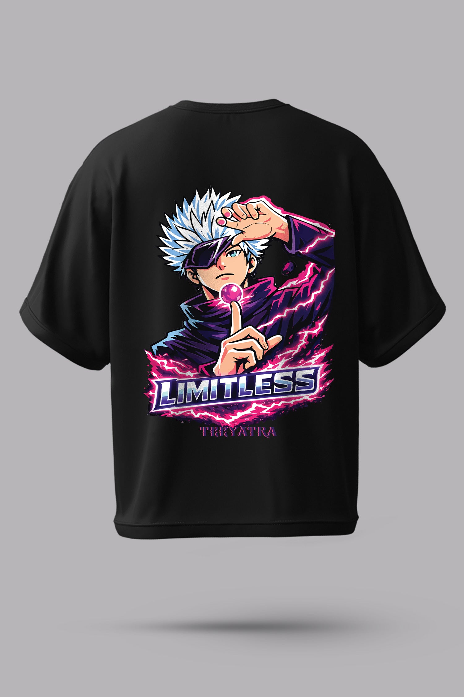 Limitless Anime Oversized T-Shirt – 240 GSM French Terry | Premium DTF Back Print | Unisex Streetwear