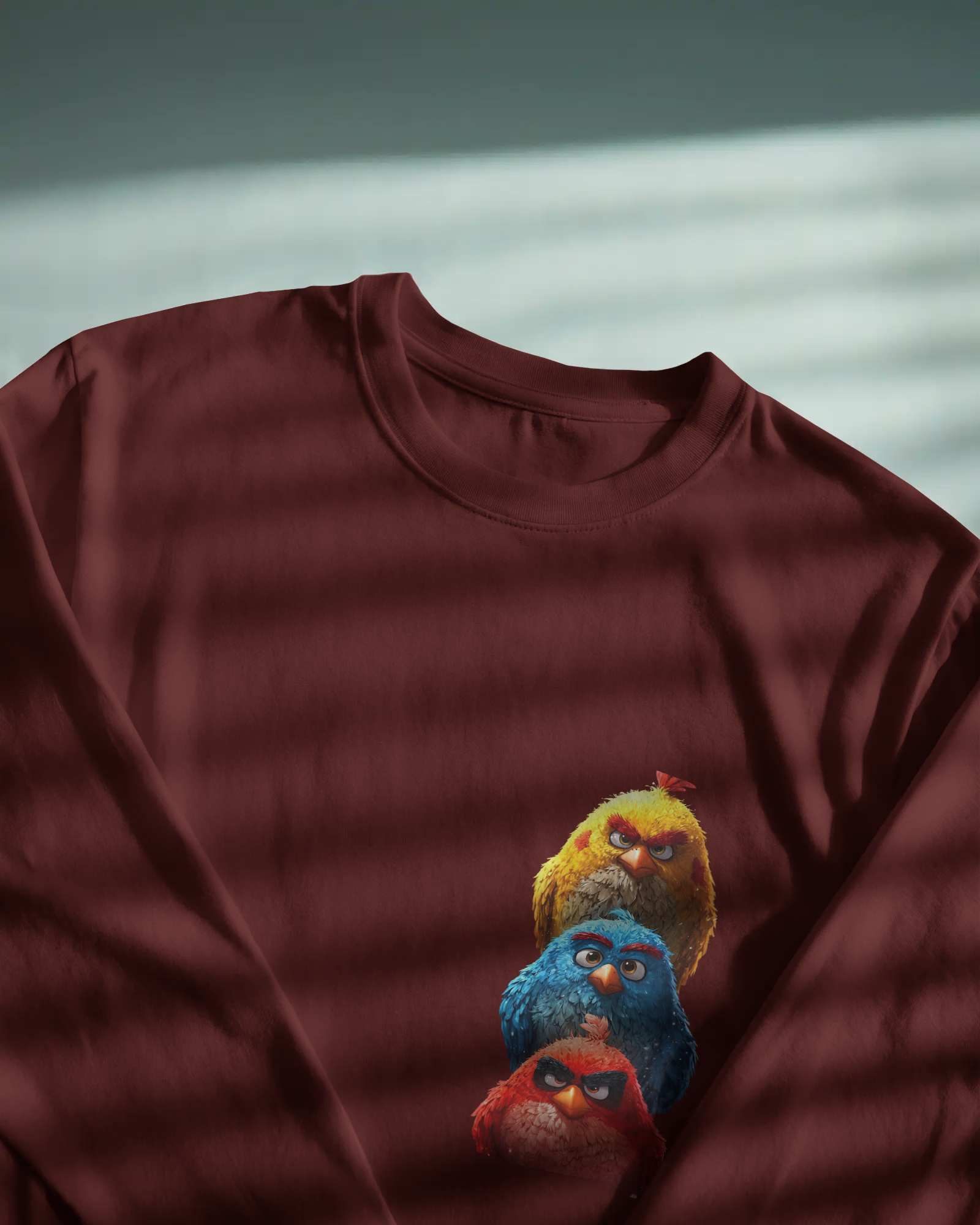 Triple Threat Angry Birds Cartoon Men's Full Sleeve T-Shirt | Teeyatra