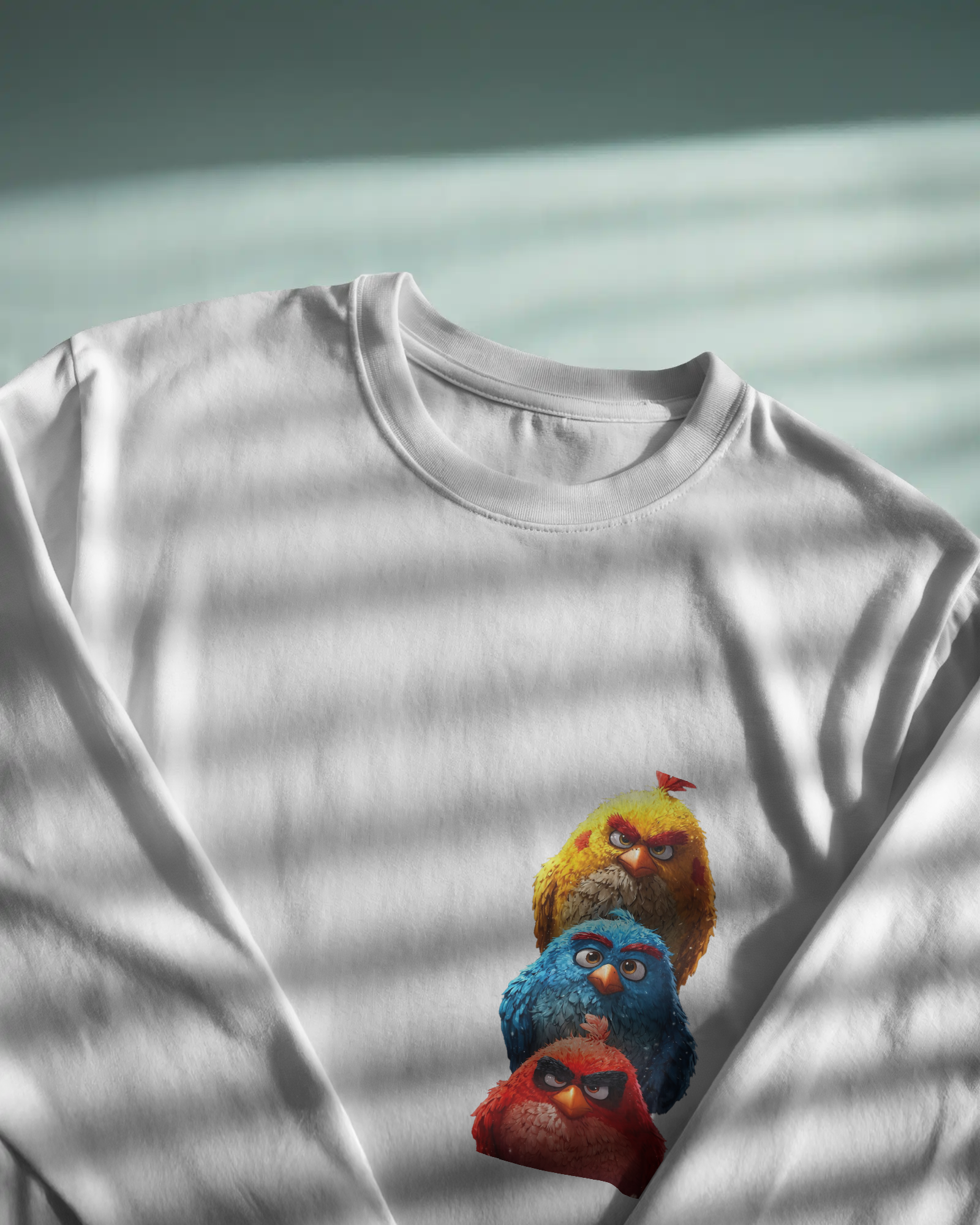 Triple Threat Angry Birds Cartoon Men's Full Sleeve T-Shirt | Teeyatra