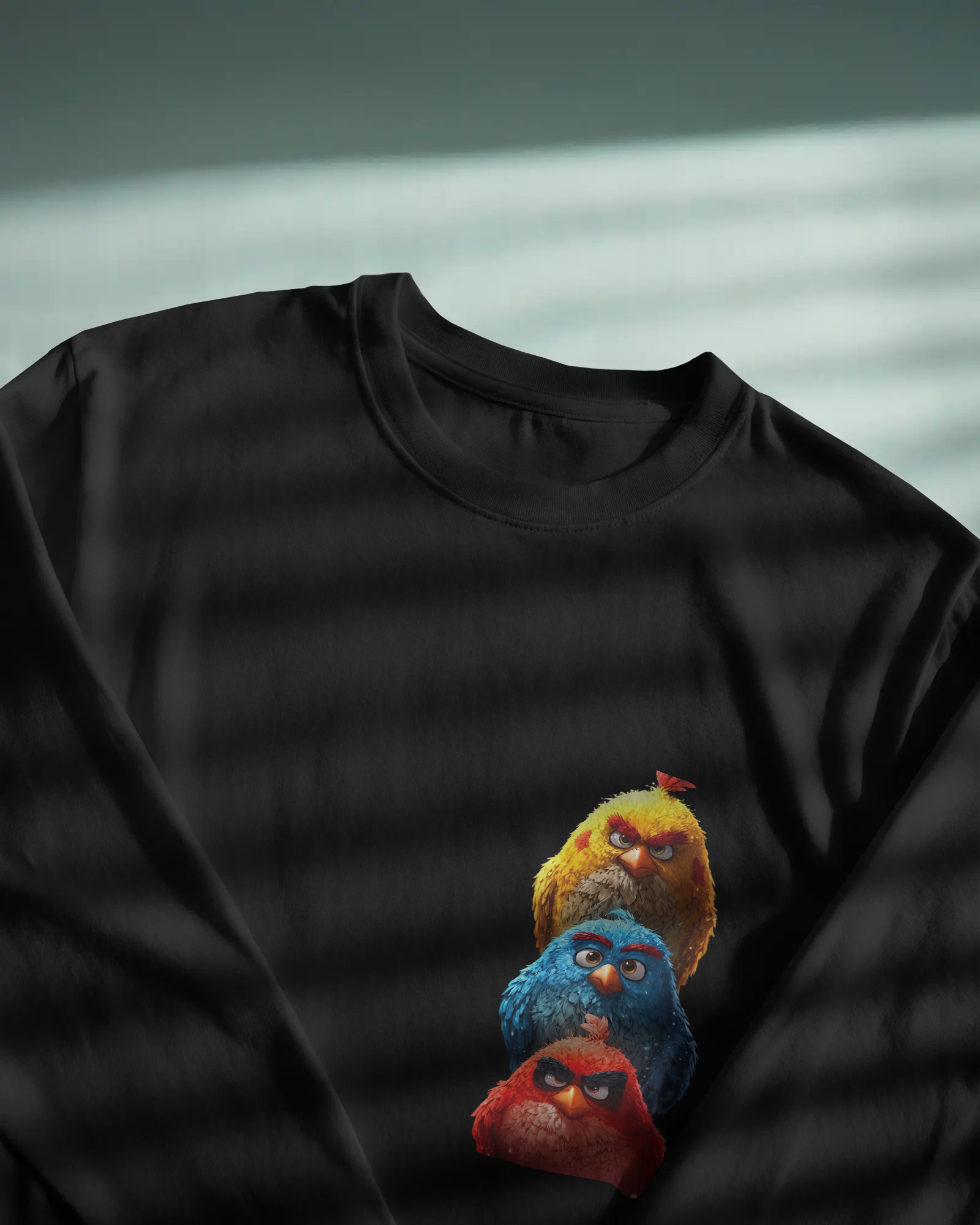 Triple Threat Angry Birds Cartoon Men's Full Sleeve T-Shirt | Teeyatra