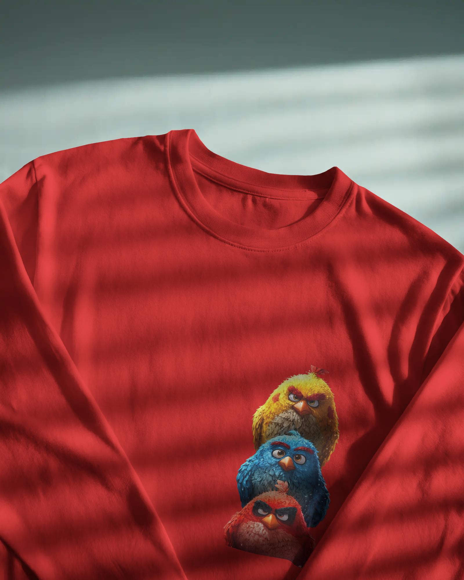Triple Threat Angry Birds Cartoon Men's Full Sleeve T-Shirt | Teeyatra