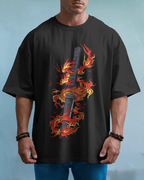 Kyojuro Rengoku "Flame Hashira" – Premium 240 GSM Terry Cotton Oversized T-Shirt
